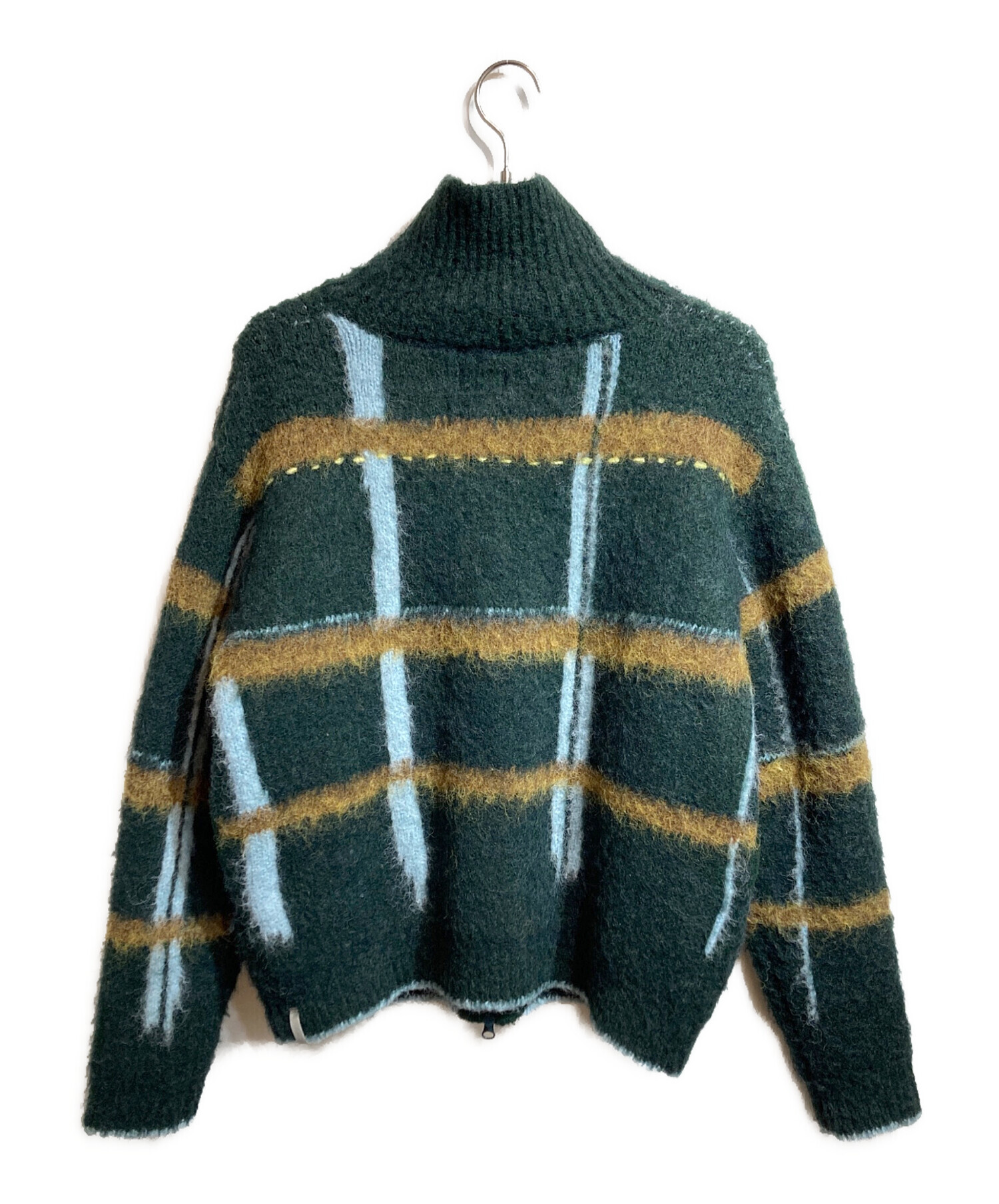 中古・古着通販】PAMM (パム) 透明な空気のチェックジップニット  