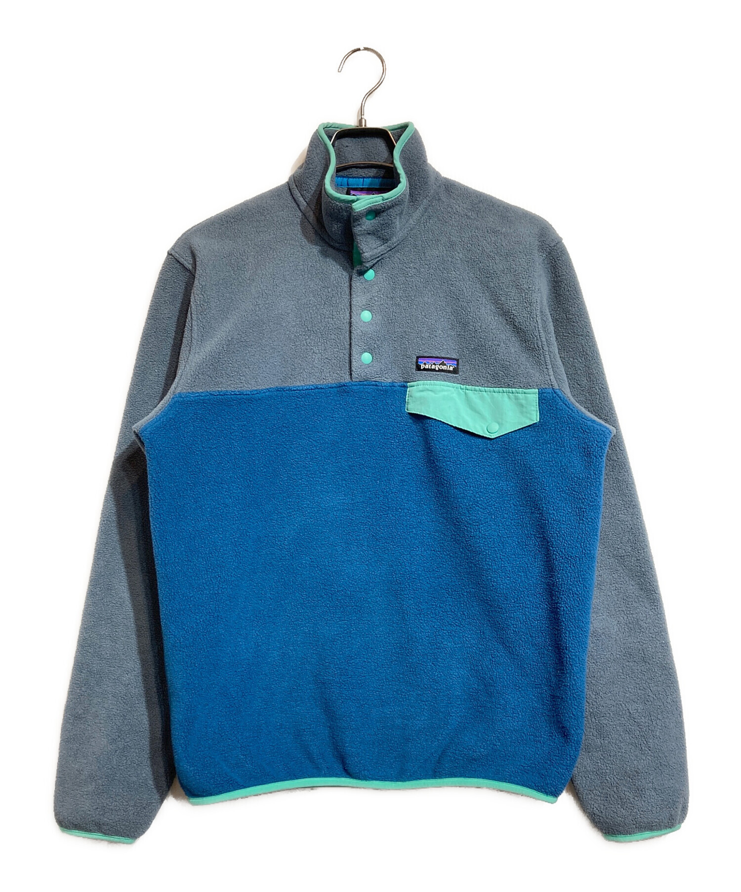 Patagonia ブルー ジャケット フリース内側 取り外し不可フード付き