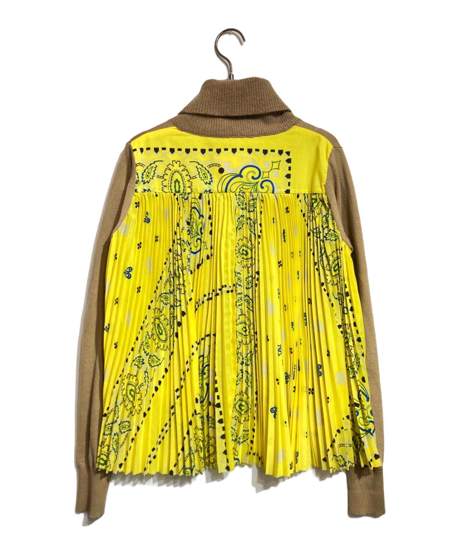 中古・古着通販】sacai (サカイ) プリーツドッキングニット ベージュ