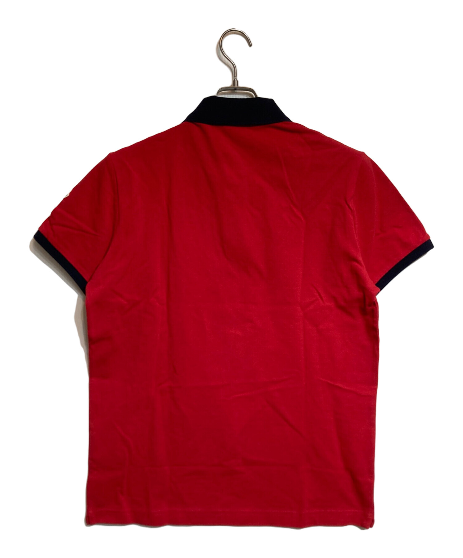 MONCLER レッド ポロシャツ Mサイズ 中古・古着通販】MONCLER (モンクレール) MAGLIA POLO MANICA