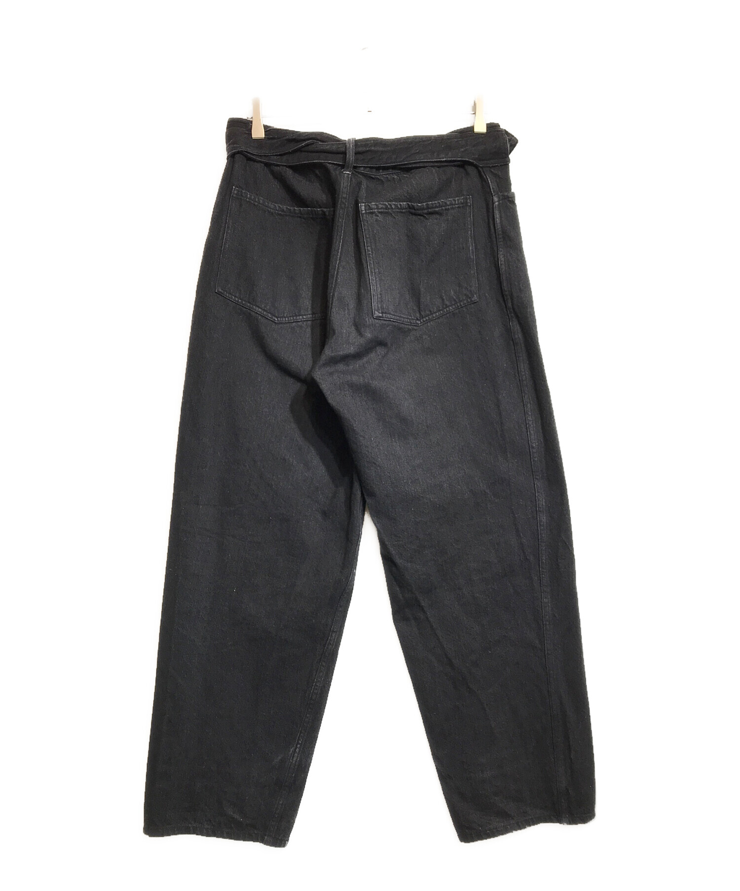 20AW⁄希少comoli デニムベルテッドパンツ ブラック サイズ 2 COMOLI 