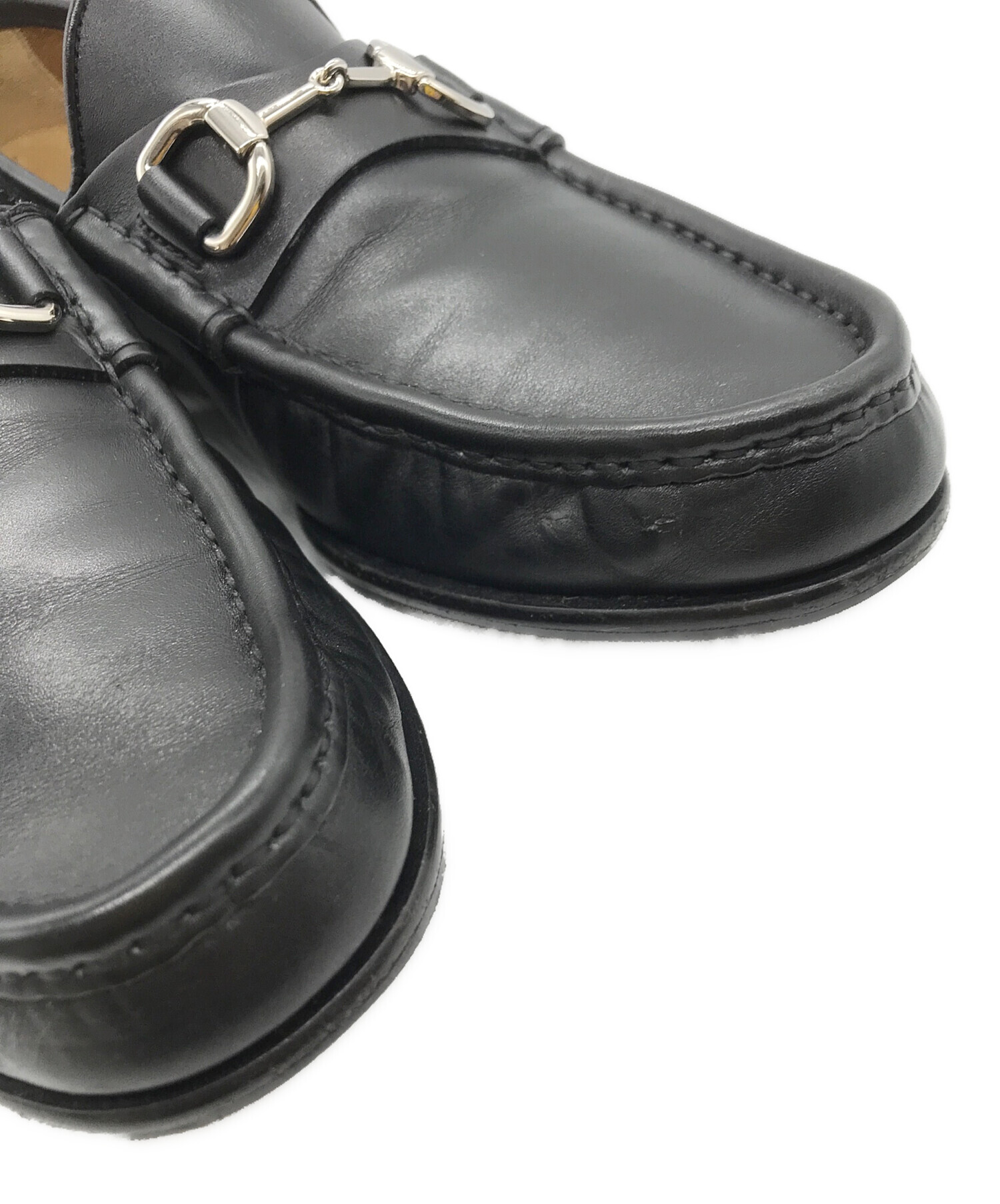 中古・古着通販】GUCCI (グッチ) ホースビットローファー ブラック