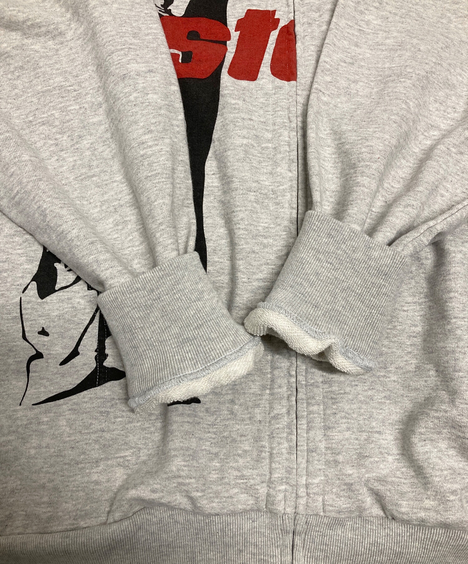 美品‼️ヒステリックグラマー　グレー パーカー ヒステリックグラマー ガールプリント ジップアップパーカー グレー XL