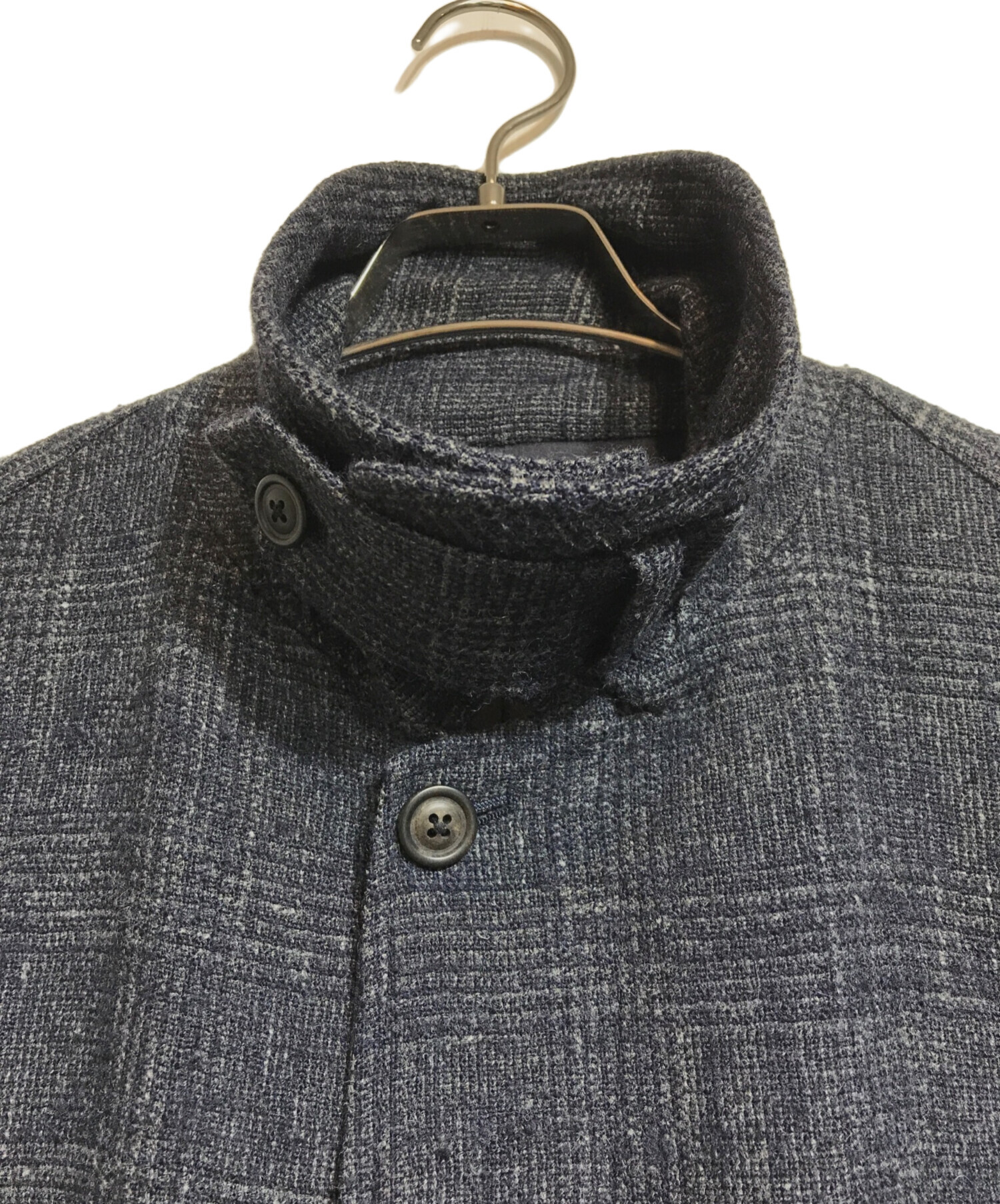 中古・古着通販】URU (ウル) ツイードステンカラーコート グレー