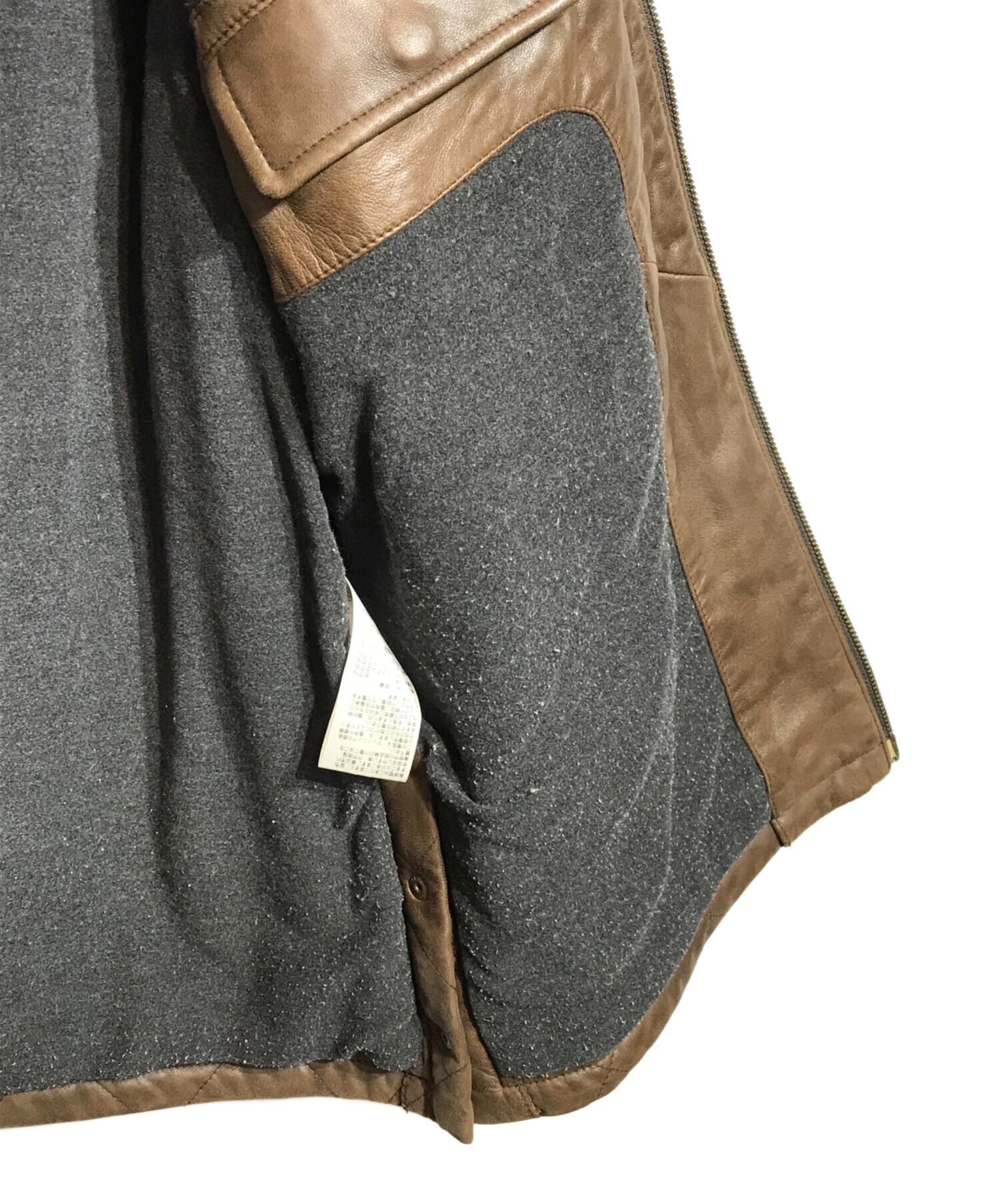 ラルフローレン　レザージャケット　キルティング　ブラウン　襟コーデュロイ　美品 中古・古着通販】POLO RALPH LAUREN (ポロ・ラルフローレン