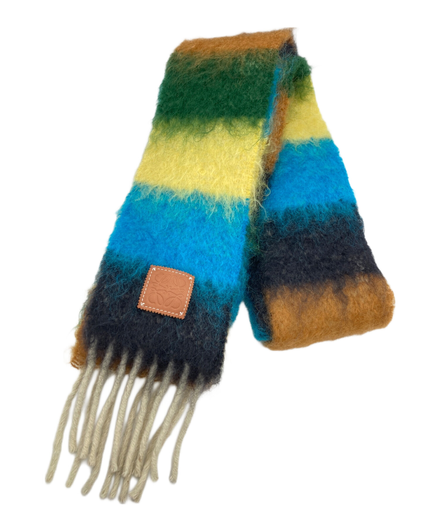 中古・古着通販】LOEWE (ロエベ) モヘヤボーダーマフラー マルチカラー