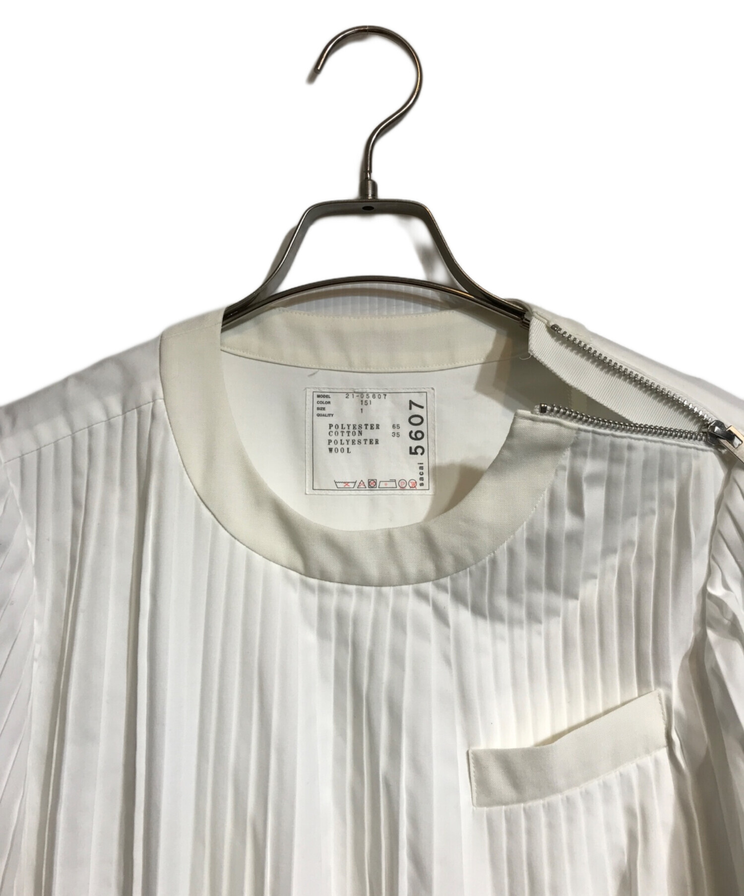 サカイ sacai ワンピース プリーツ ホワイト 【公式通販】