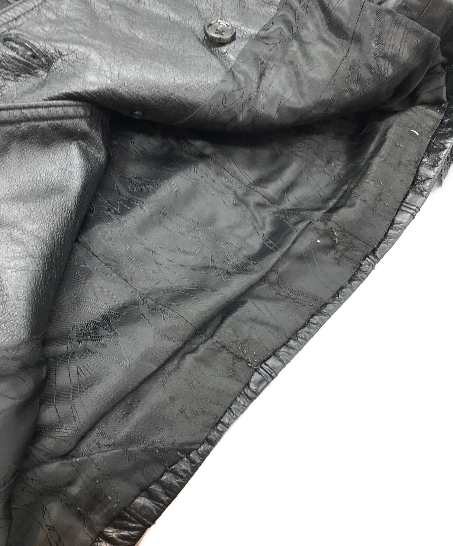 中古・古着通販】FUGA (フーガ) ダブルレザージャケット ブラック