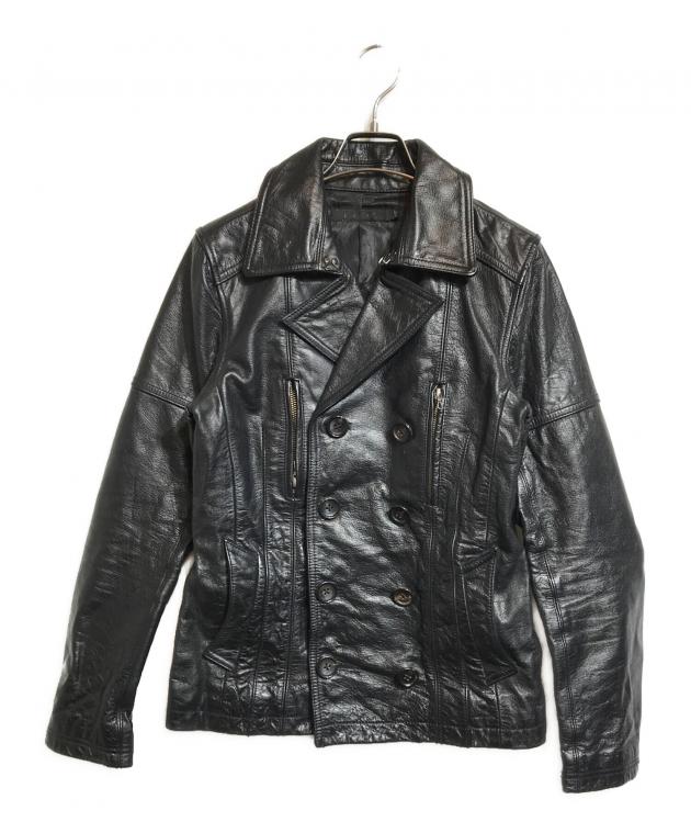 中古・古着通販】FUGA (フーガ) ダブルレザージャケット ブラック