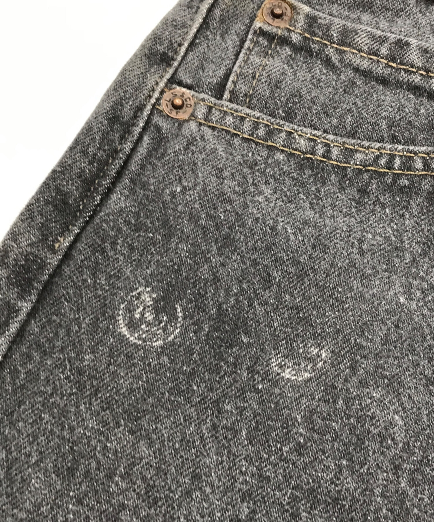 中古・古着通販】LEVI'S (リーバイス) USA製501先染ブラックデニム