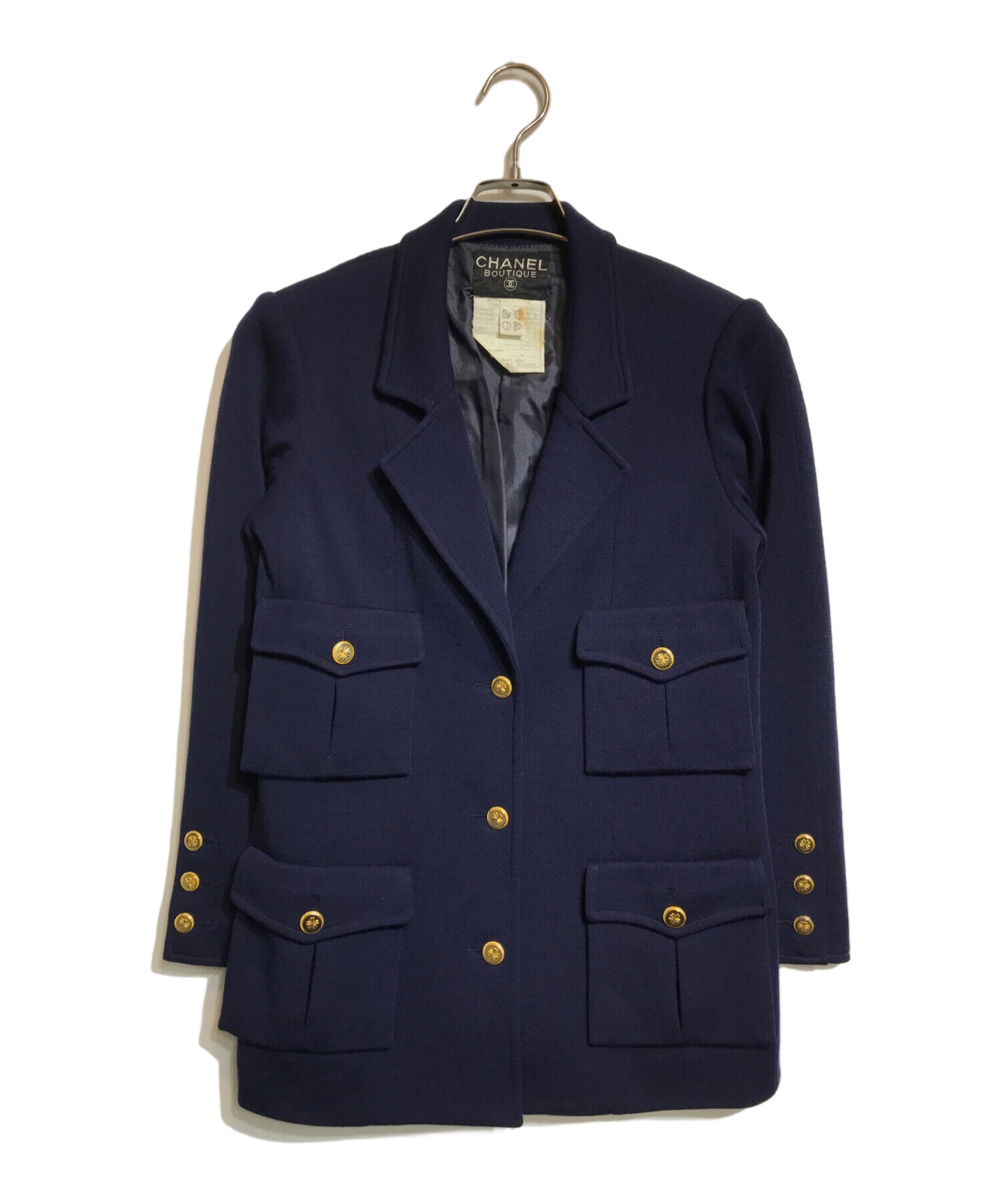 中古・古着通販】CHANEL (シャネル) 金釦セットアップ ネイビー サイズ