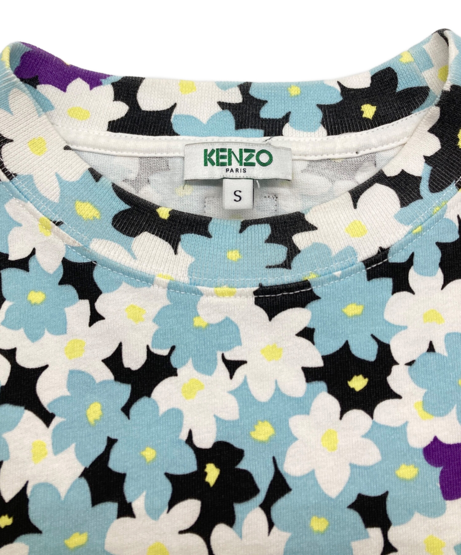 中古・古着通販】KENZO (ケンゾー) 花柄カットソー ブルー サイズ:S
