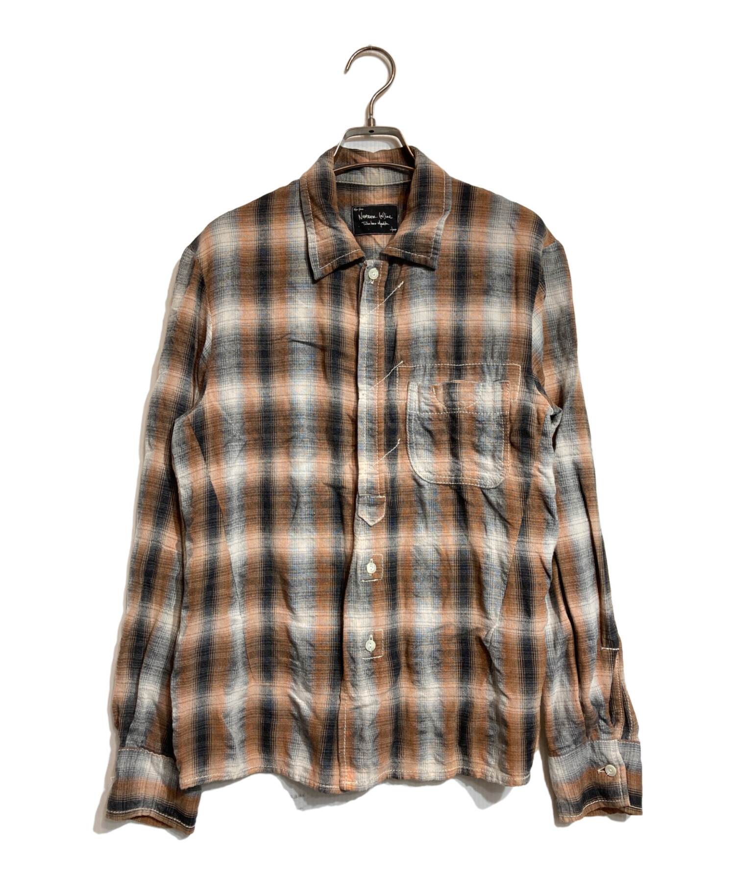 NUMBER (N)INE(ナンバーナイン) ⁄ フード付きチェック柄ネル長袖シャツ