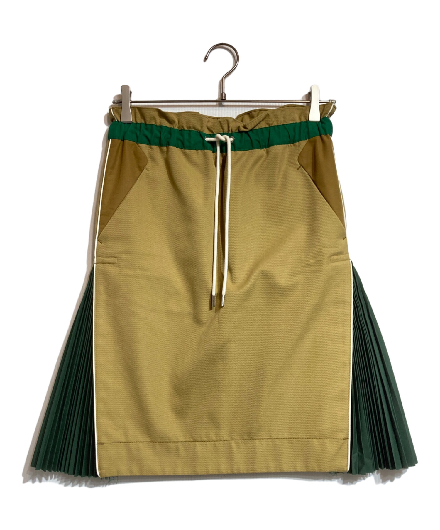 中古・古着通販】sacai (サカイ) サイドプリーツスカート ベージュ  