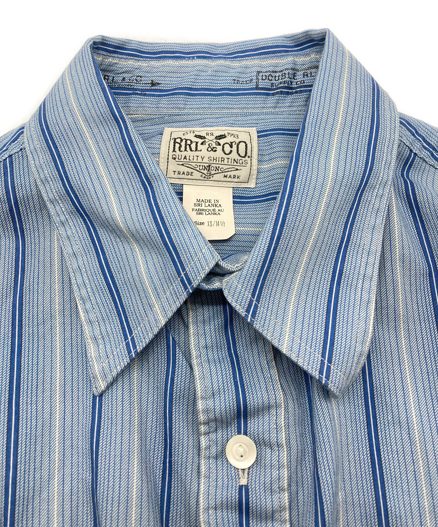 中古・古着通販】RRL (ダブルアールエル) ストライプシャツ ブルー