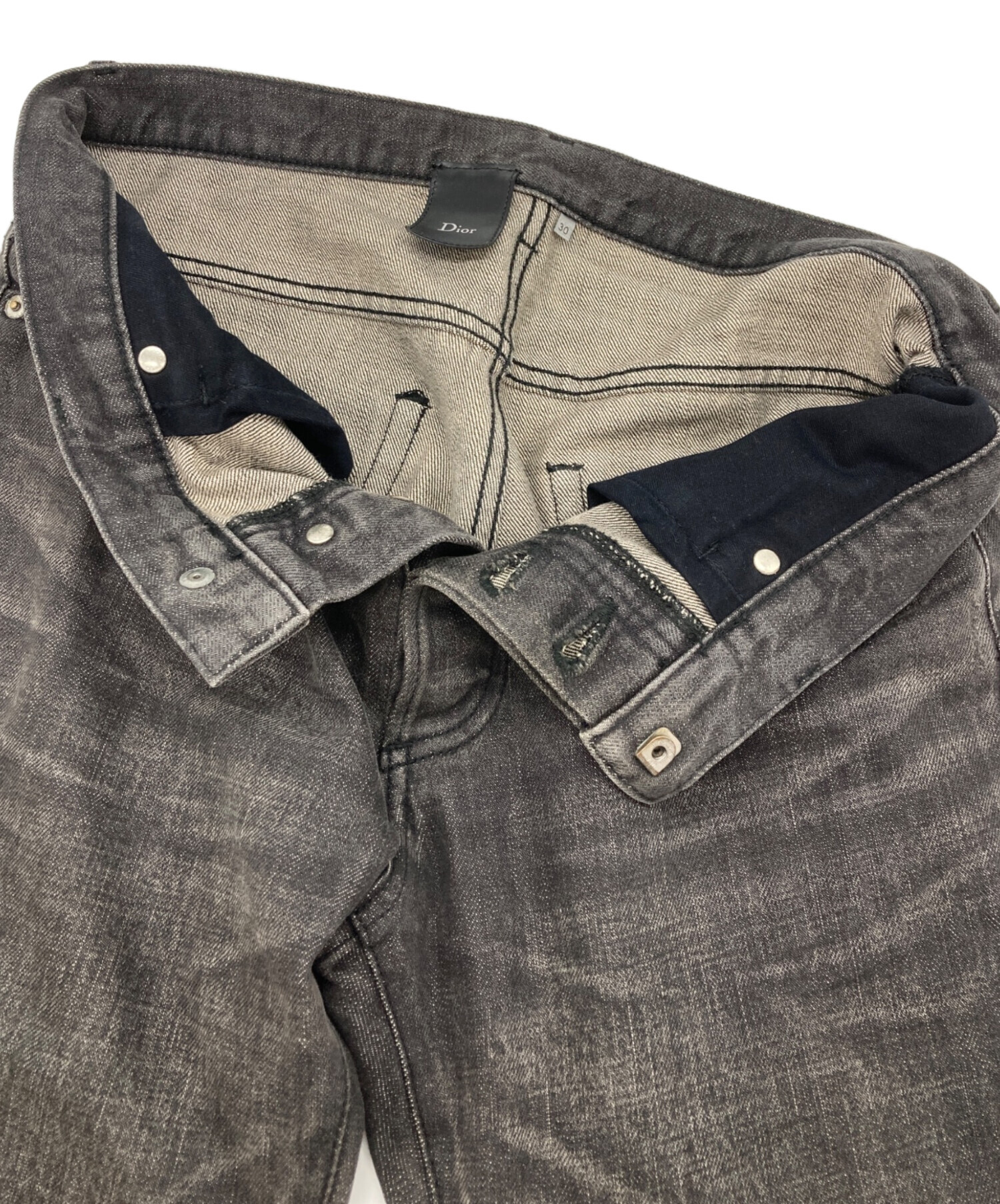 中古・古着通販】DIOR HOMME (ディオール オム) デニムパンツ ブラック