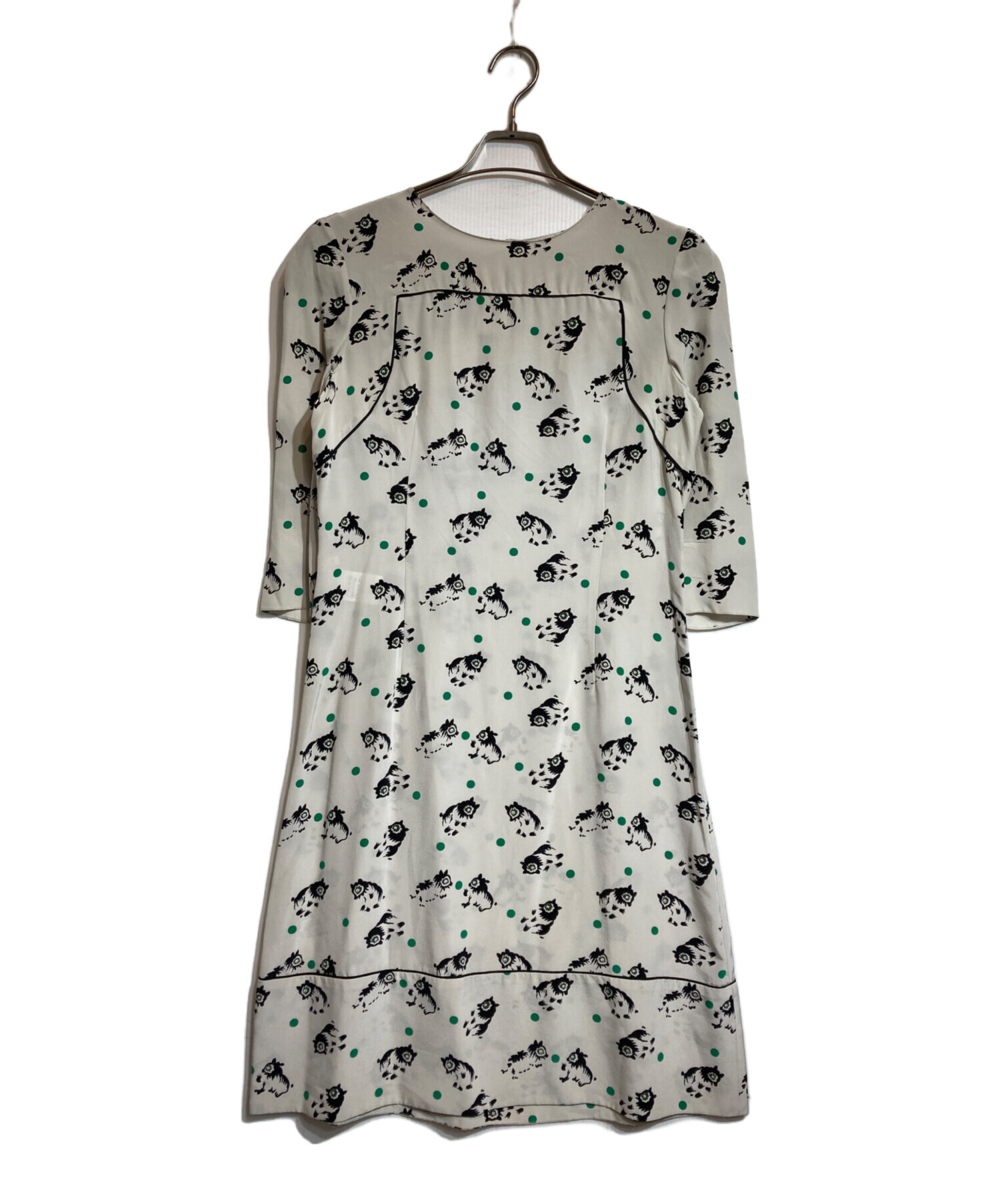 中古・古着通販】MARNI (マルニ) 総柄ワンピース グレー サイズ 中古・古着通販】MARNI (マルニ) 総柄ワンピース グレー サイズ
