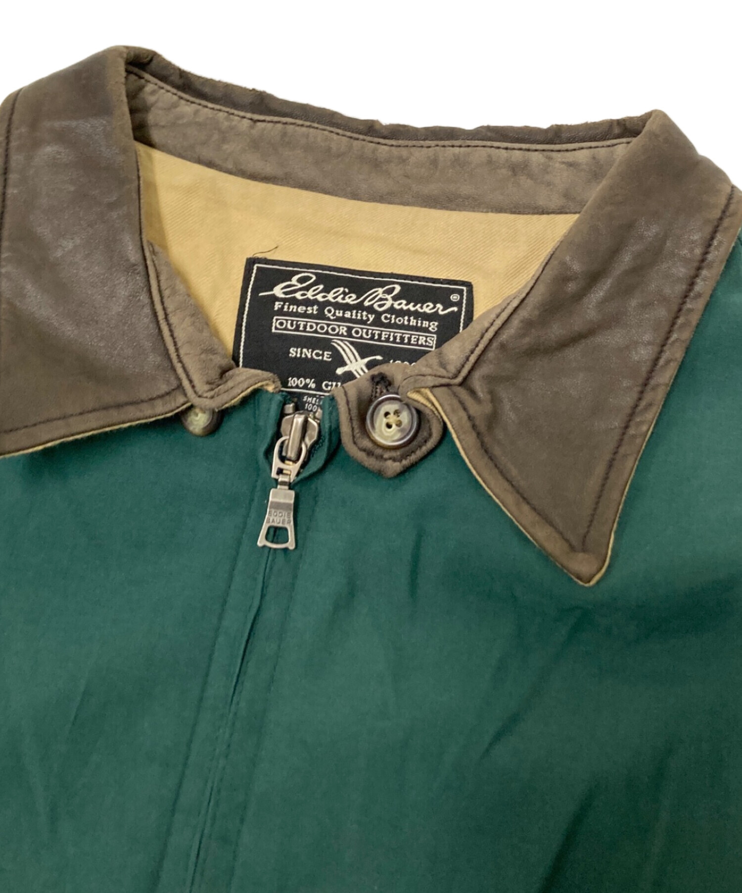中古・古着通販】Eddie Bauer (エディーバウアー) 襟レザーブルゾン