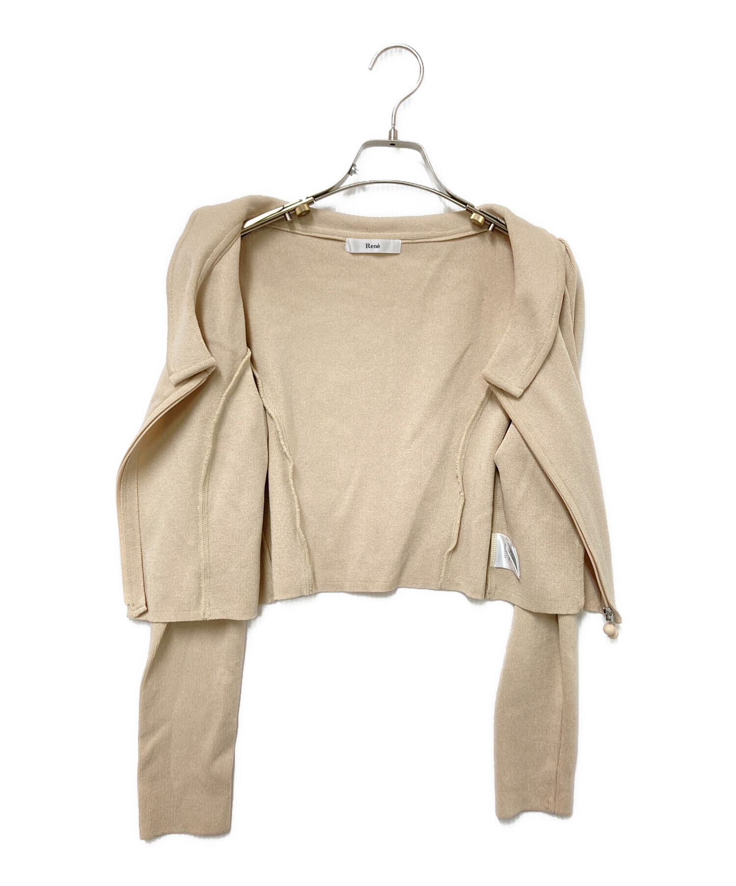 rene ルネ　美品　34 ジャケット　ページュ　タグ付き 中古・古着通販】Rene (ルネ) ニットジャケット ベージュ サイズ:34