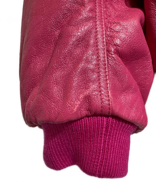 中古・古着通販】PRADA (プラダ) Nappa Leather Bomber Jacket ピンク
