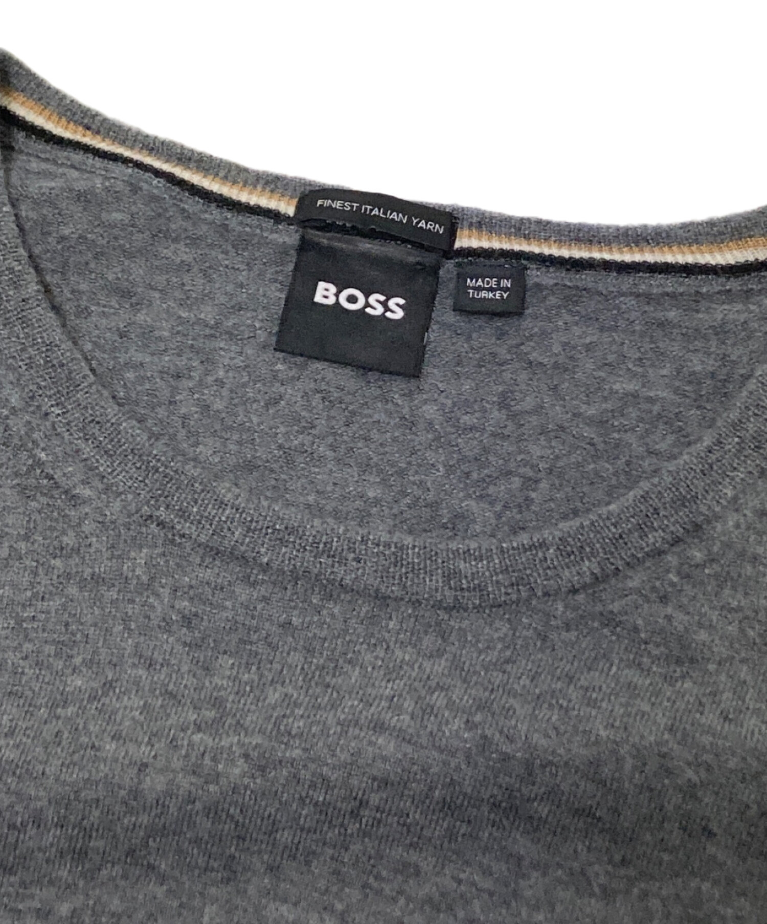 中古・古着通販】BOSS (ボス) ウールニット グレー サイズ:L｜ブランド