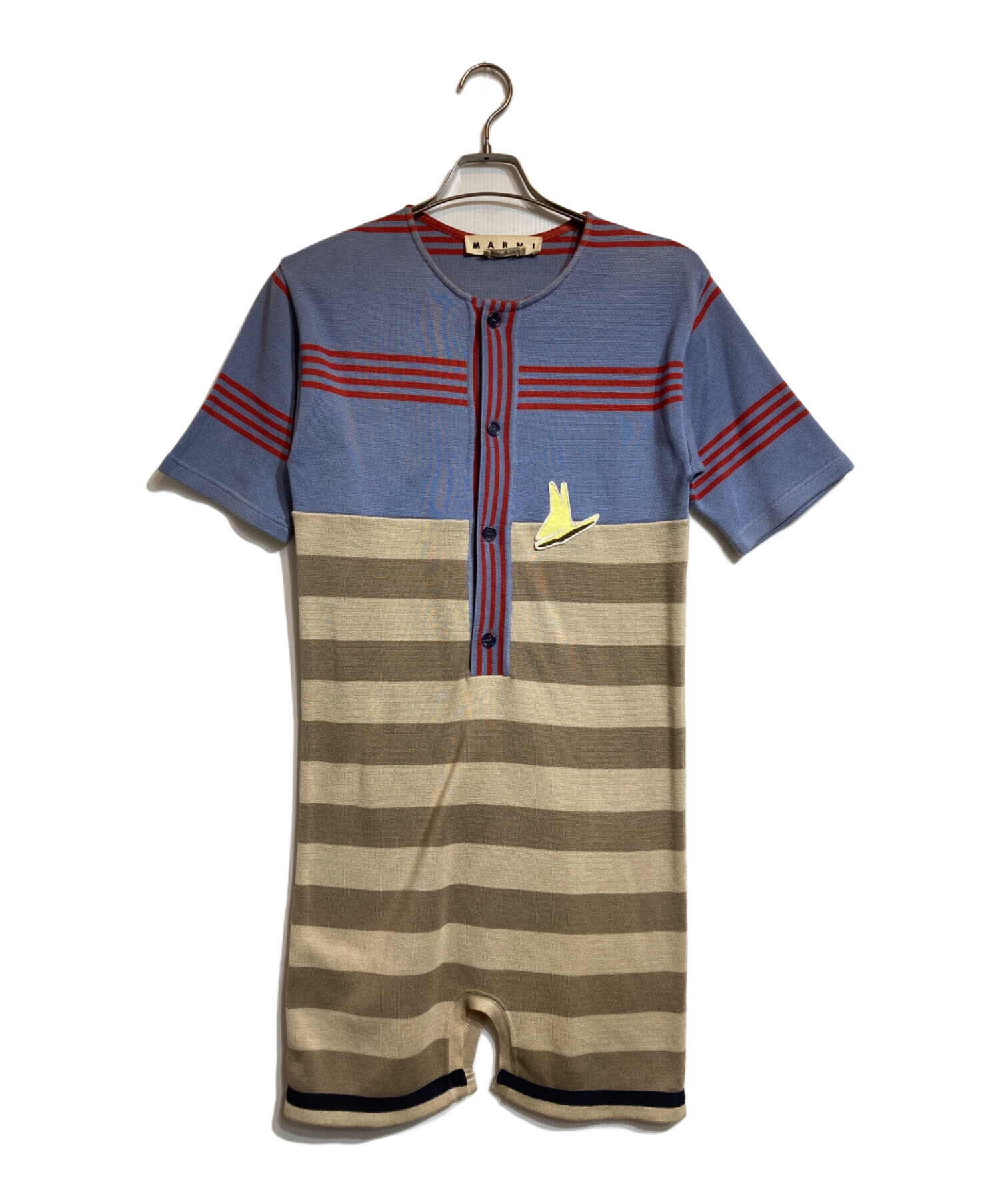 中古・古着通販】MARNI (マルニ) 半袖ニットワンピース ブルー サイズ 