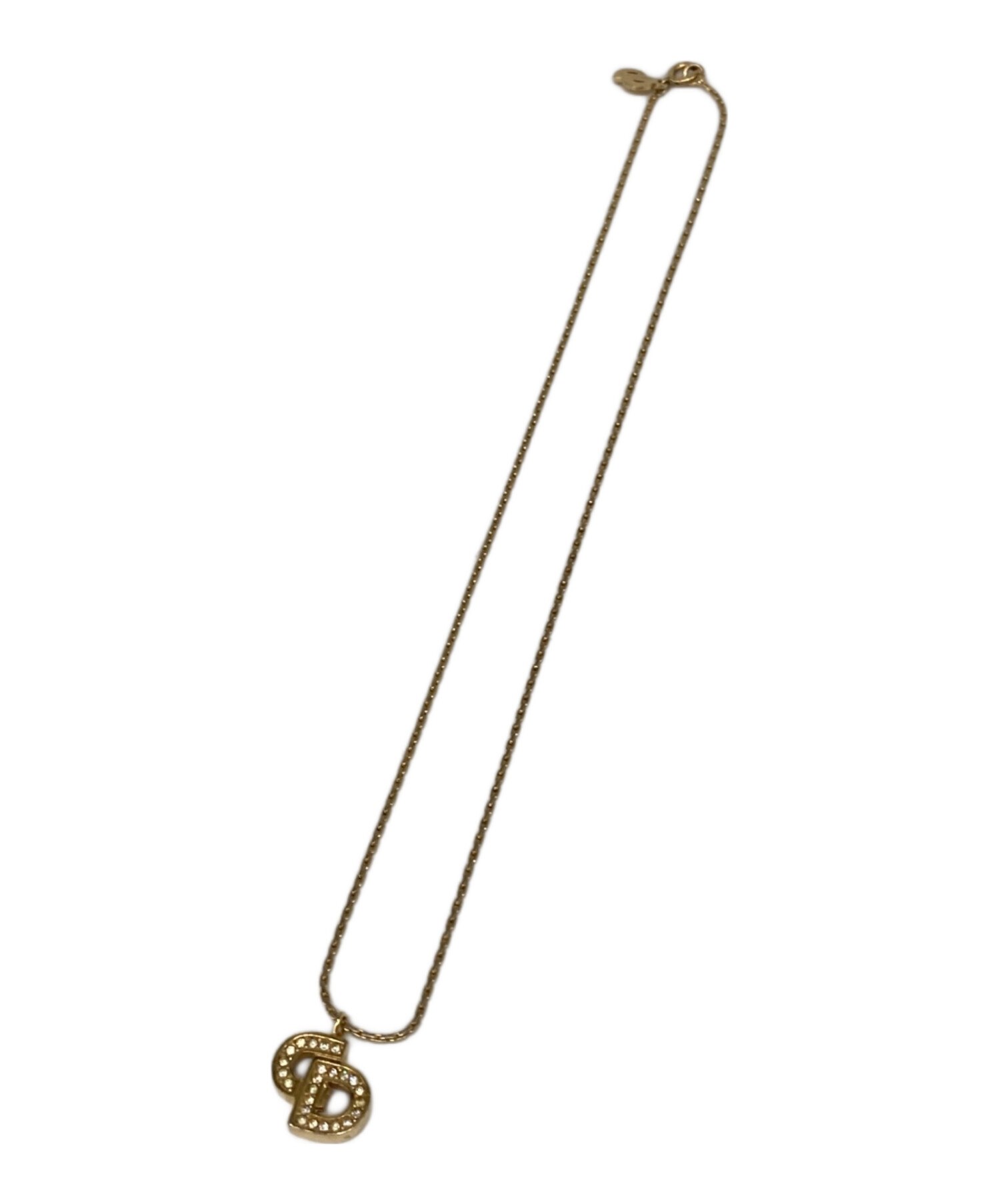 【新品未使用】ChristianDiorロゴ　ラインストーン　ゴールドネックレス 中古・古着通販】Christian Dior (クリスチャン ディオール) ライン