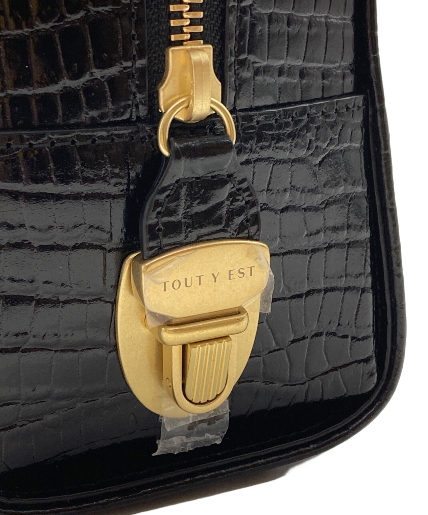 中古・古着通販】TOUT Y EST (トゥティエ) SAC LOQUET CROCO BLACK 