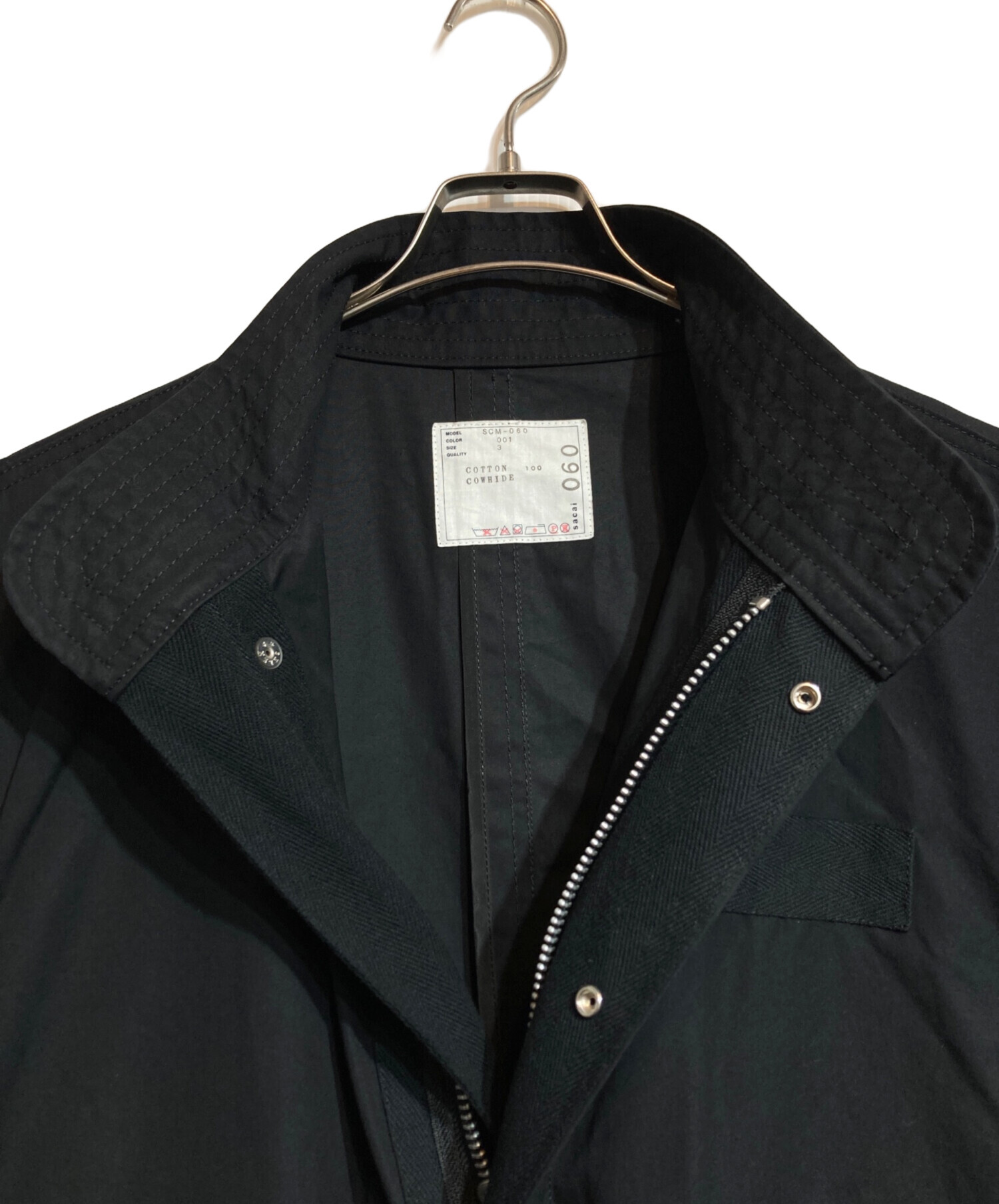 中古・古着通販】sacai (サカイ) モッズコート ブラック サイズ:3