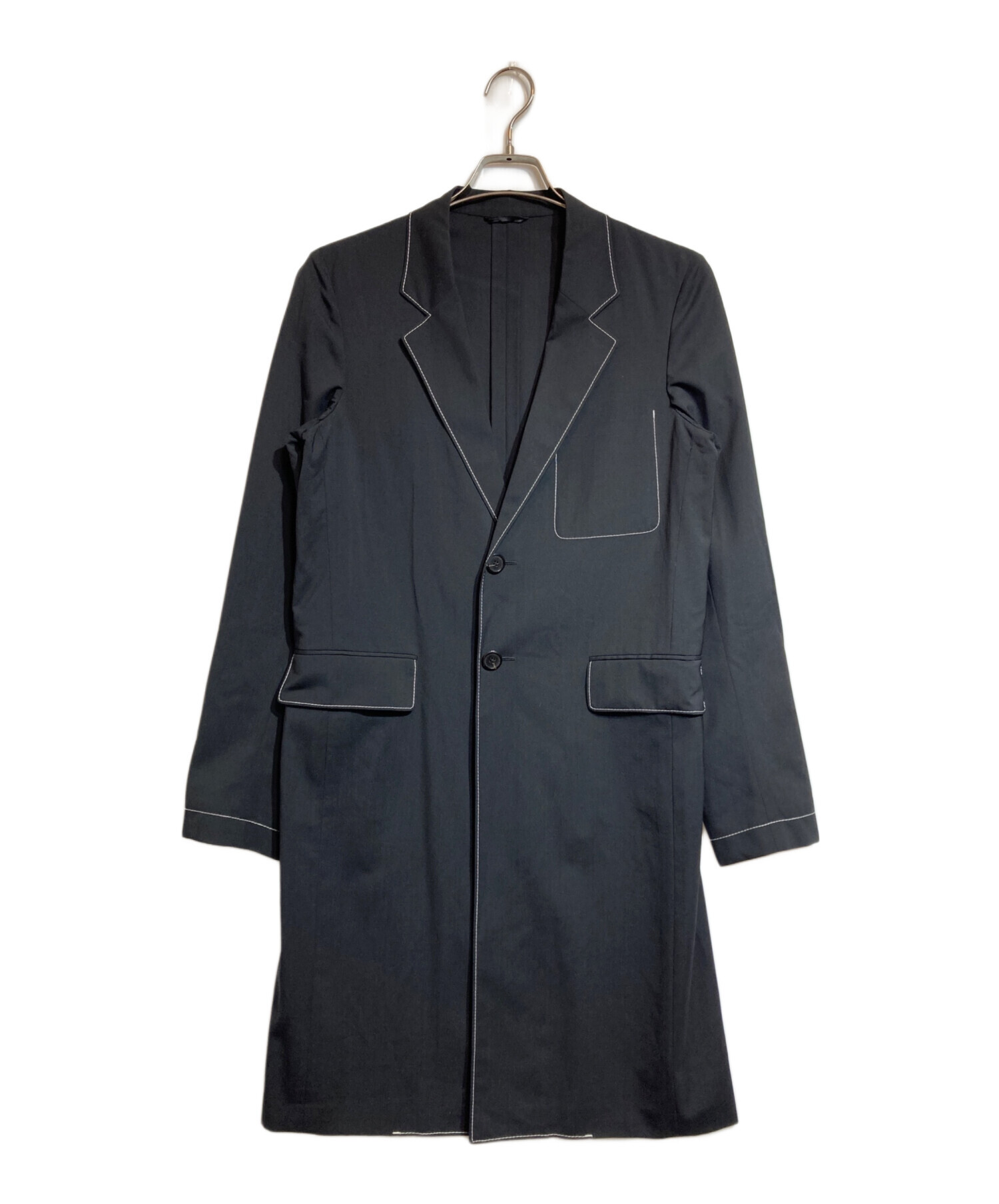 PRADA 17ss ステッチデニムコート 中古・古着通販】PRADA (プラダ) ステッチロングジャケット ブラック
