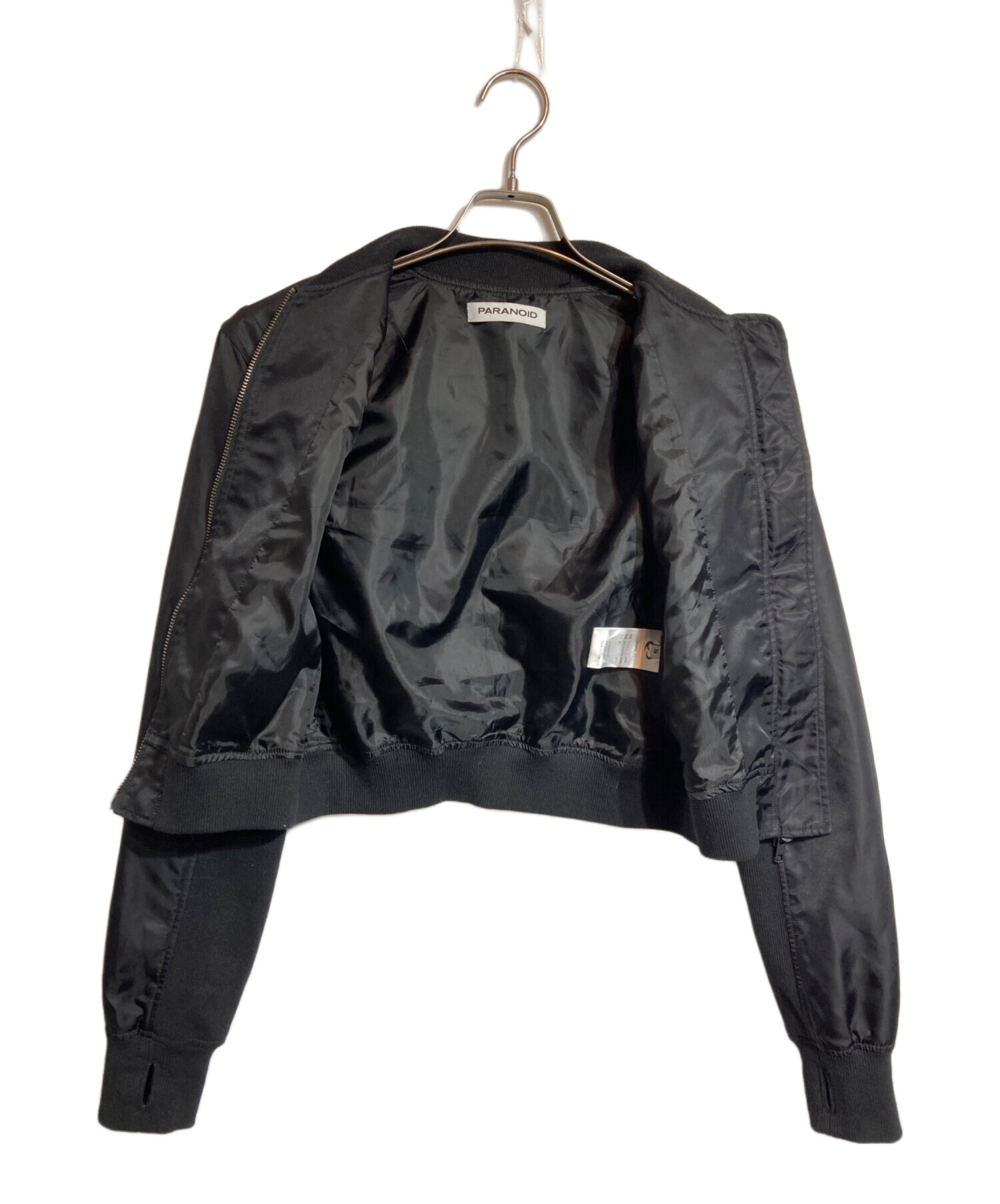 中古・古着通販】PARANOID (パラノイド) ニット切替ブルゾン ブラック 