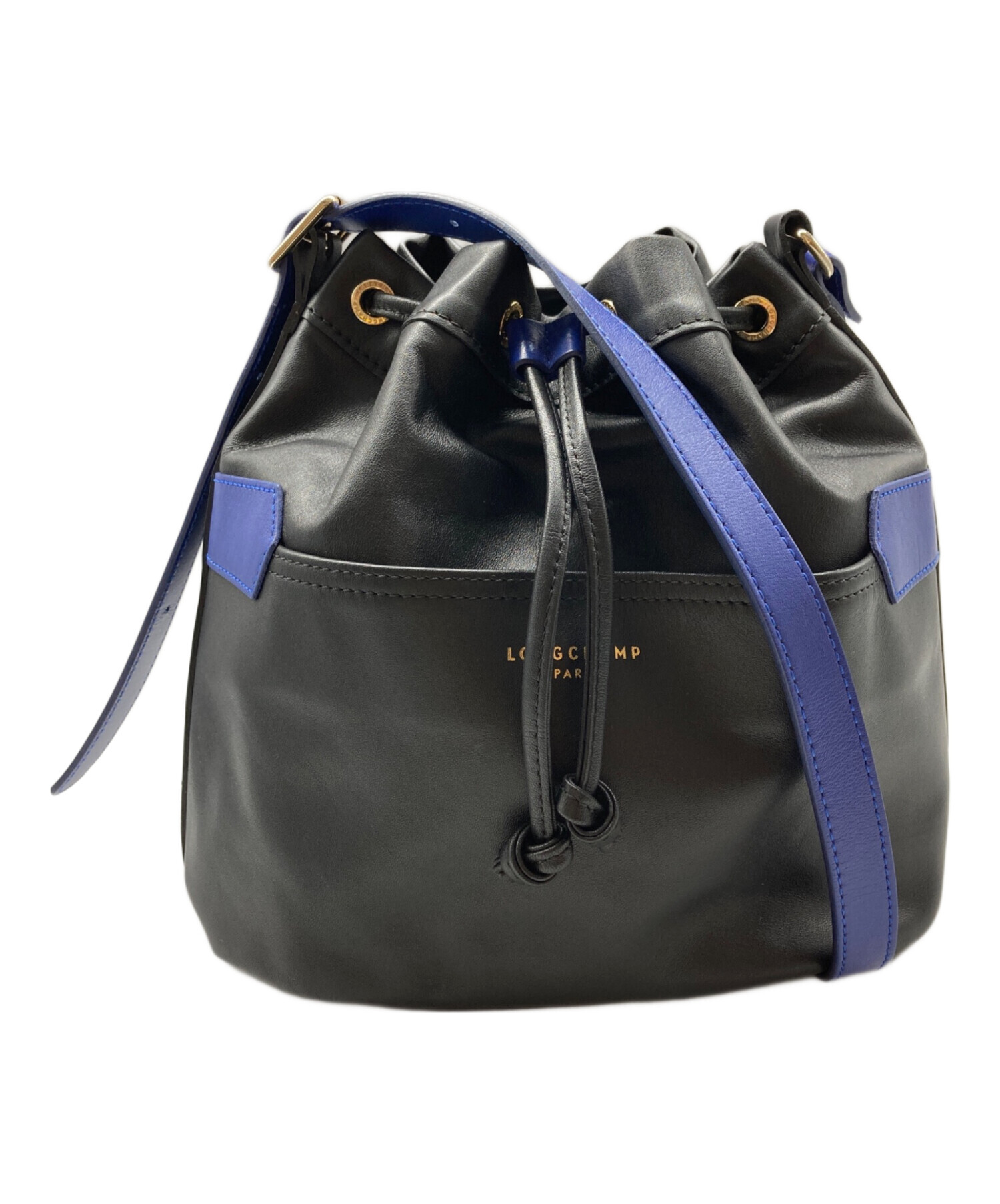 中古・古着通販】LONGCHAMP (ロンシャン) 巾着レザーショルダーバッグ