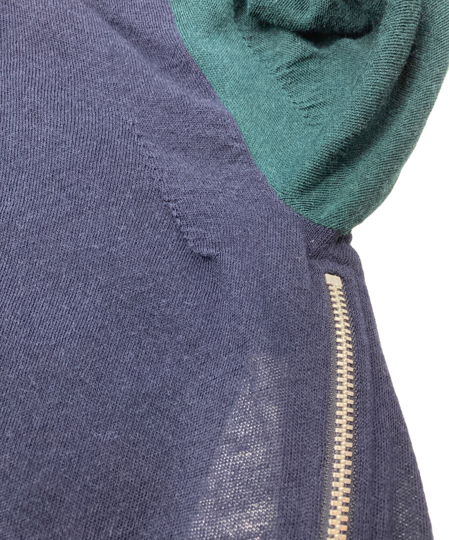 中古・古着通販】sacai (サカイ) ジップデザイン切替セーター ネイビー