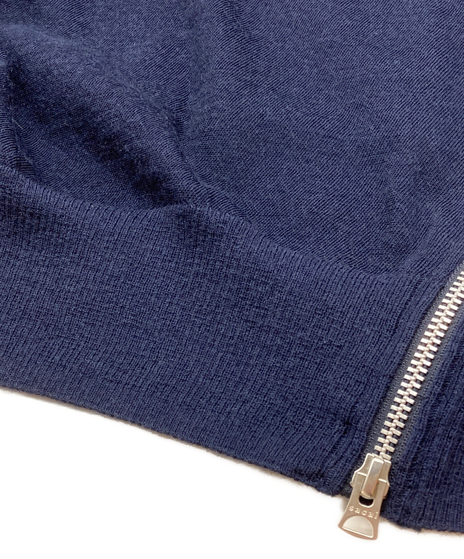 中古・古着通販】sacai (サカイ) ジップデザイン切替セーター ネイビー