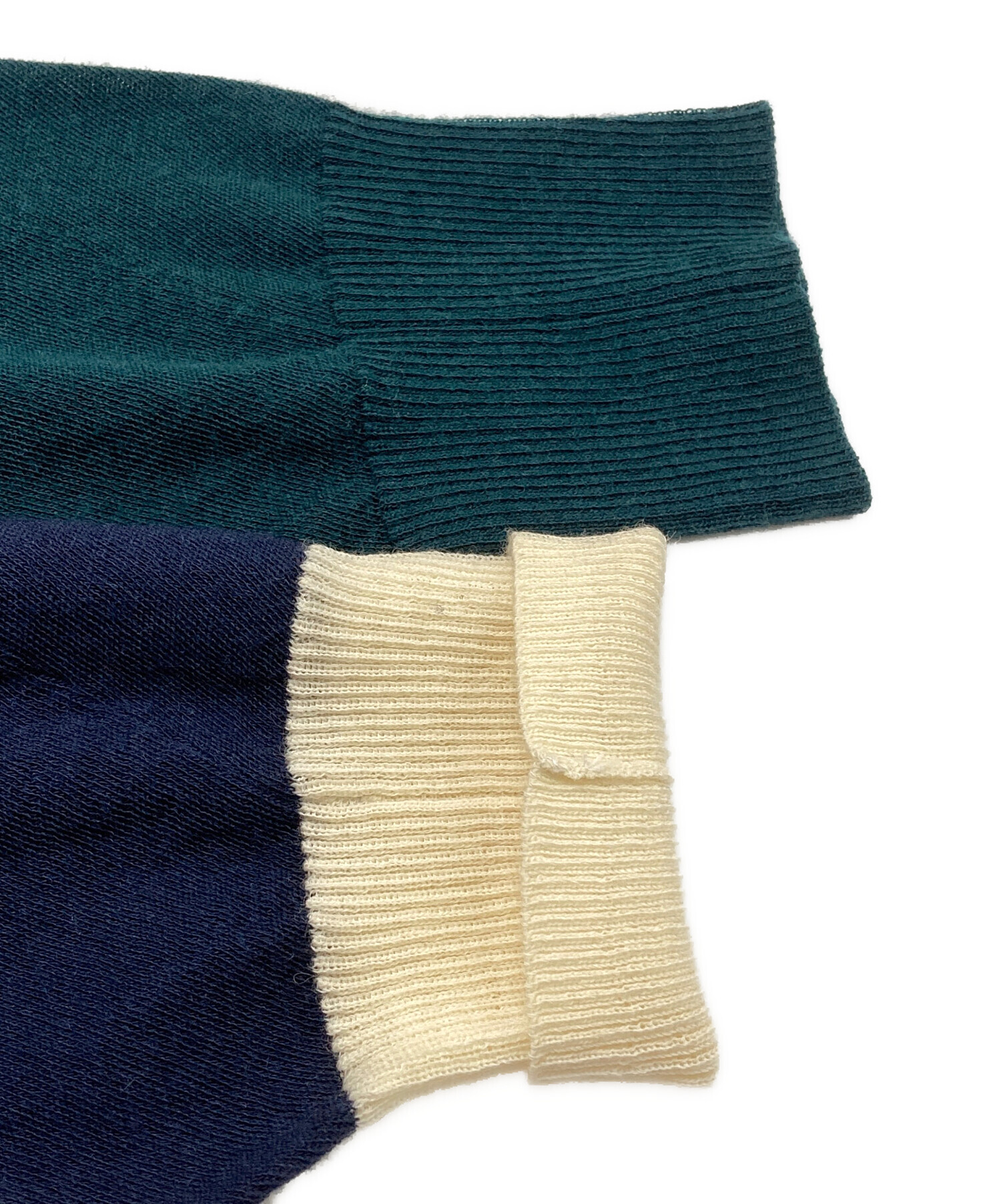 中古・古着通販】sacai (サカイ) ジップデザイン切替セーター ネイビー