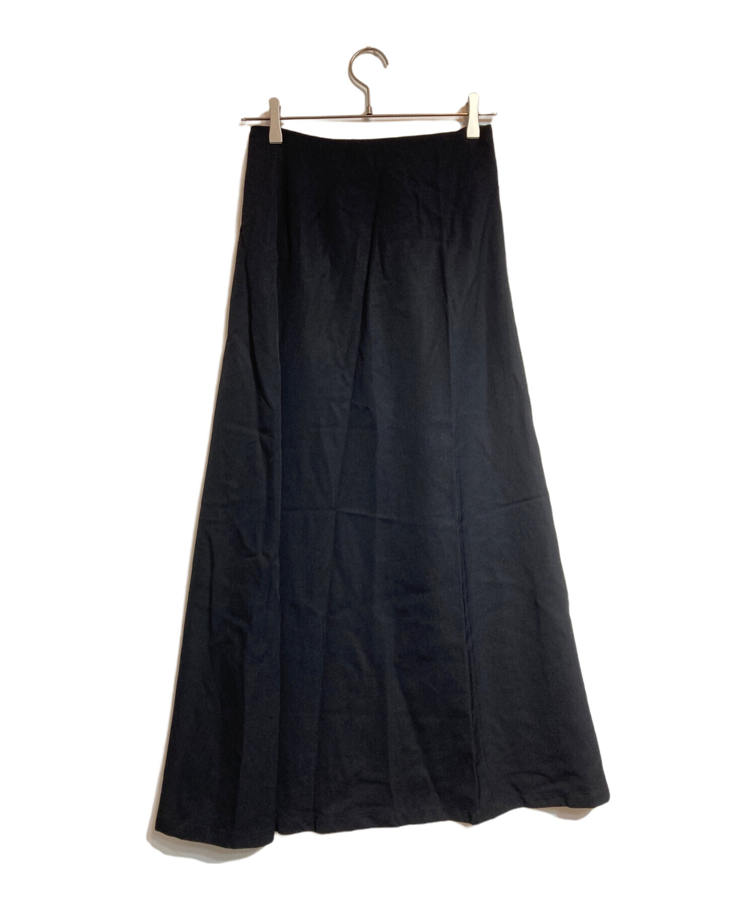 Y's ワイズ ロング スカート ブラック ウールギャバ 中古・古着通販