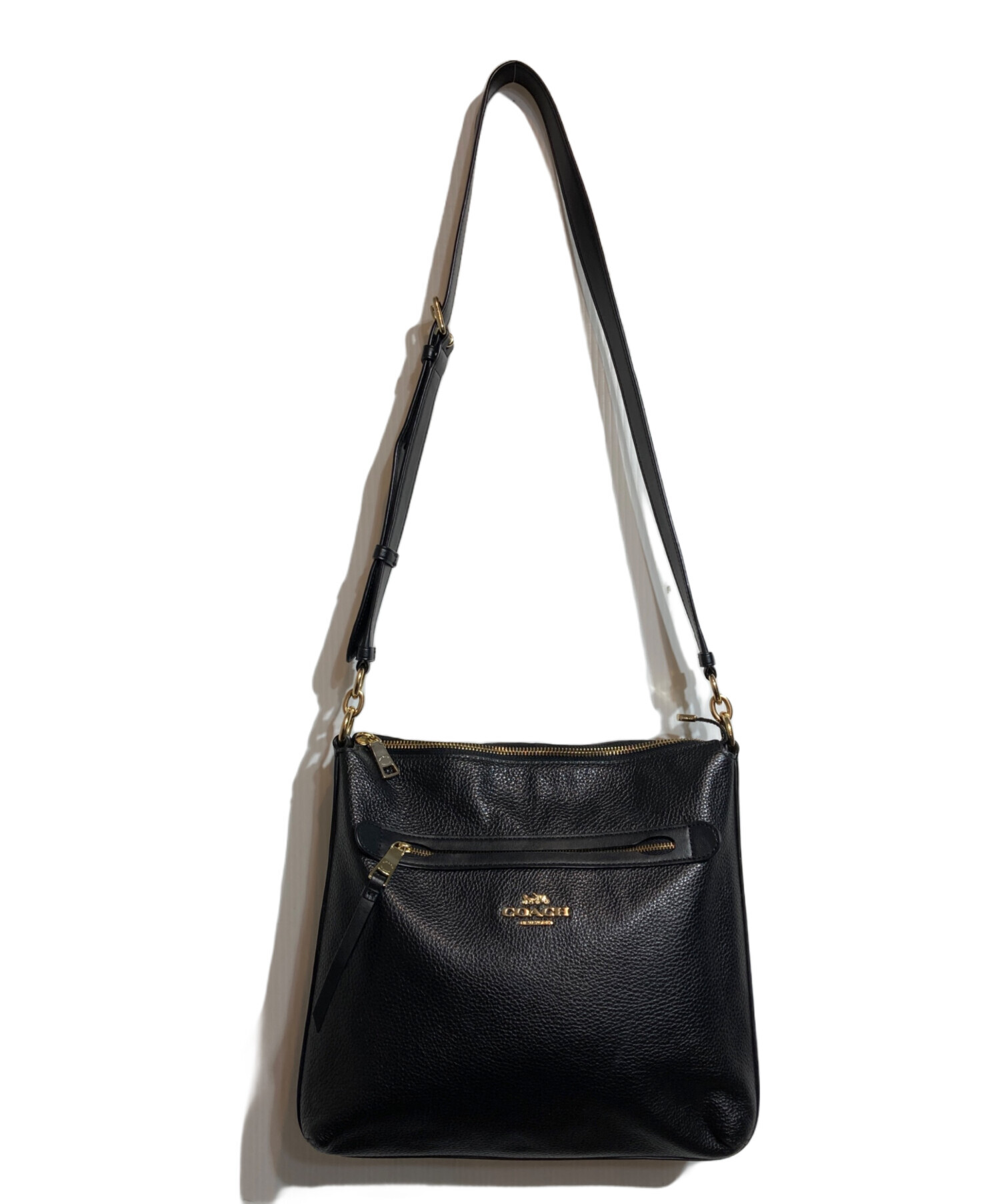 COACH　コーチ　ショルダーバッグ（大）　USED 中古・古着通販】COACH (コーチ) ショルダーバッグ ブラック｜ブランド