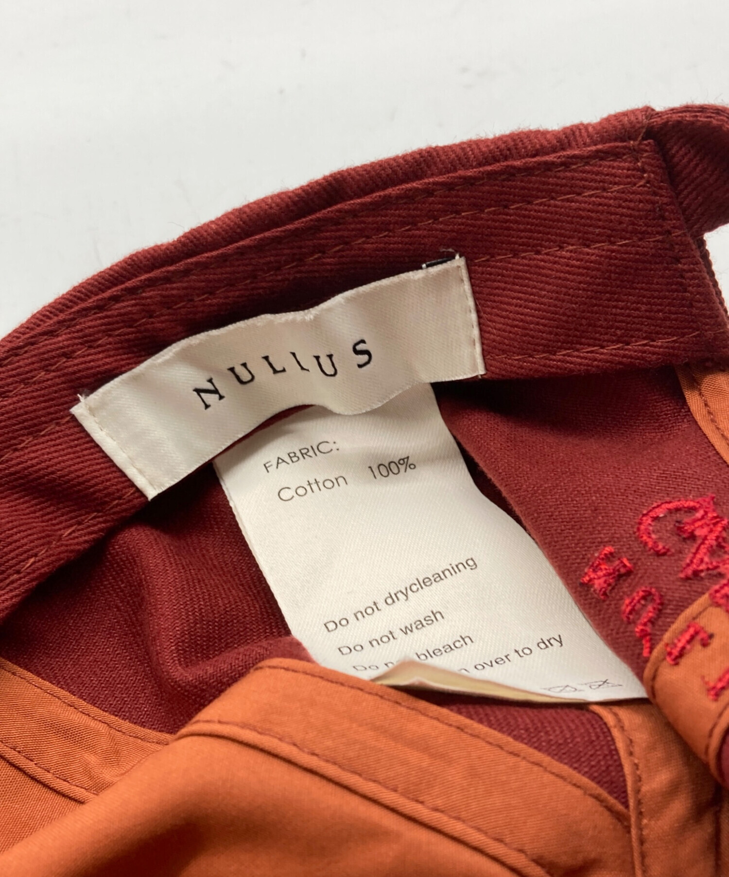 中古・古着通販】NULLUS (ヌールス) キャップ レッド｜ブランド・古着