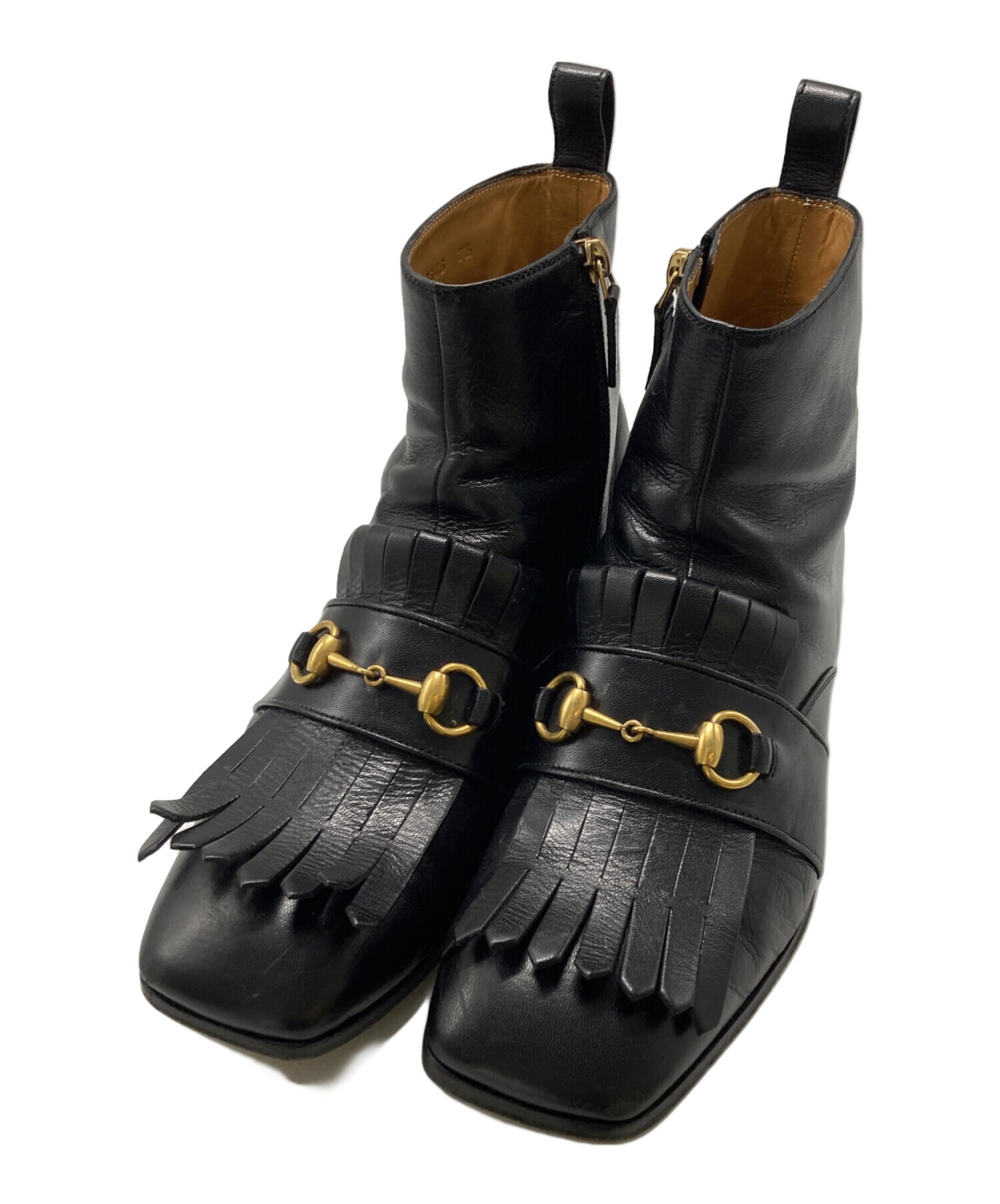 中古・古着通販】GUCCI (グッチ) ホースビットブーツ ブラック サイズ