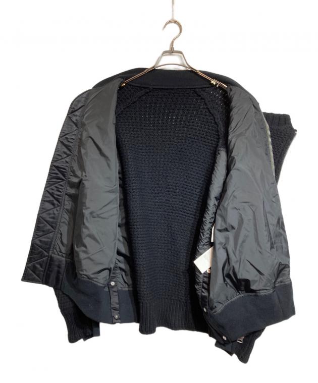 中古・古着通販】sacai (サカイ) ニット切替ブルゾン ブラック サイズ