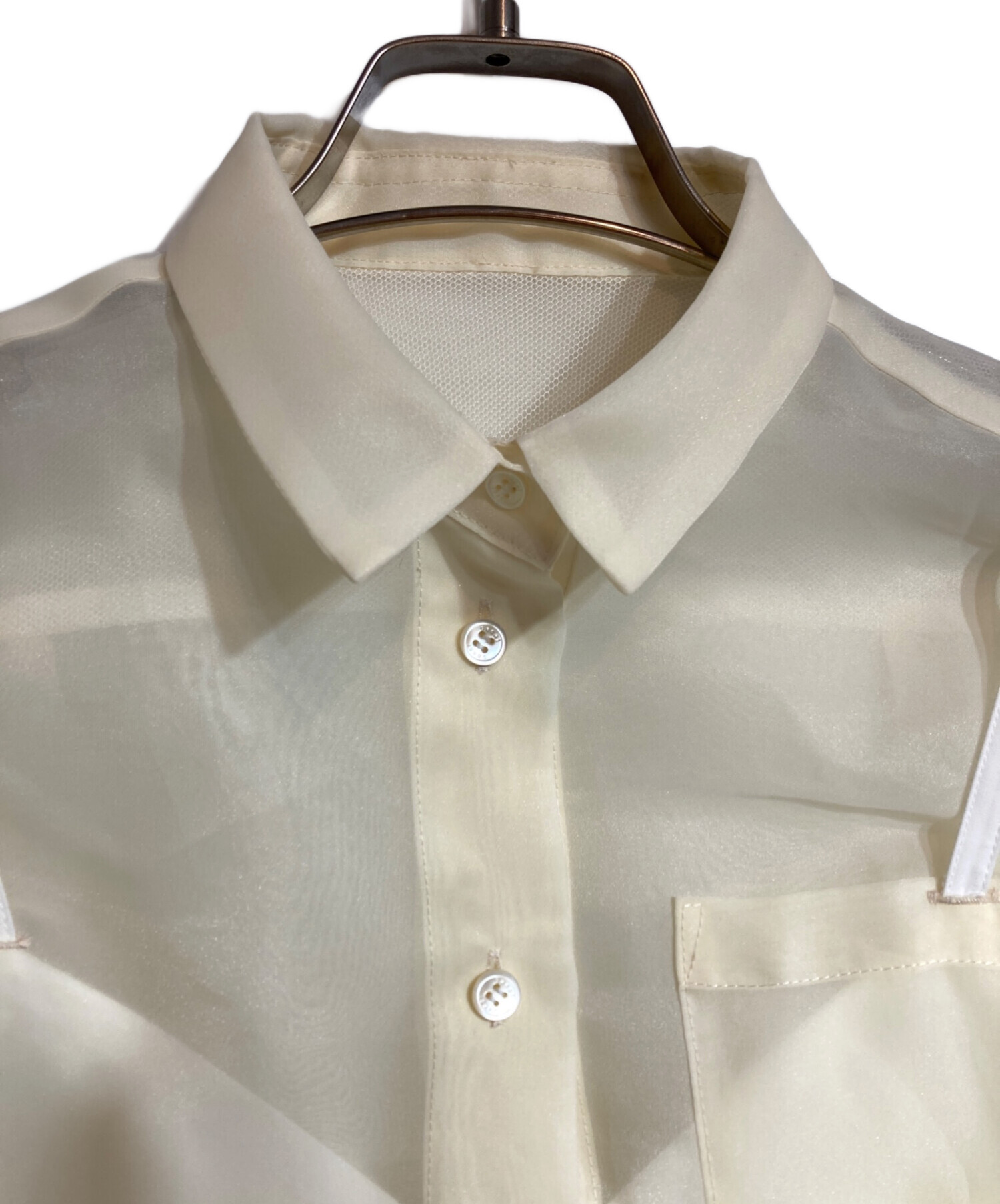 美品✨sacai サカイ ドッキングミニワンピース 半袖 ホワイト 中古・古着通販】sacai (サカイ) ドッキングシャツワンピース ホワイト