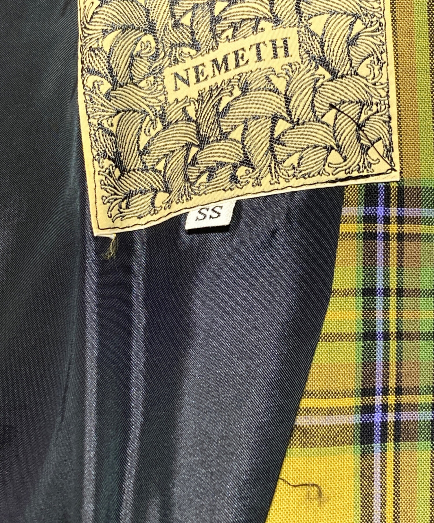 中古・古着通販】Nemeth (ネメス) チェックジャケット イエロー