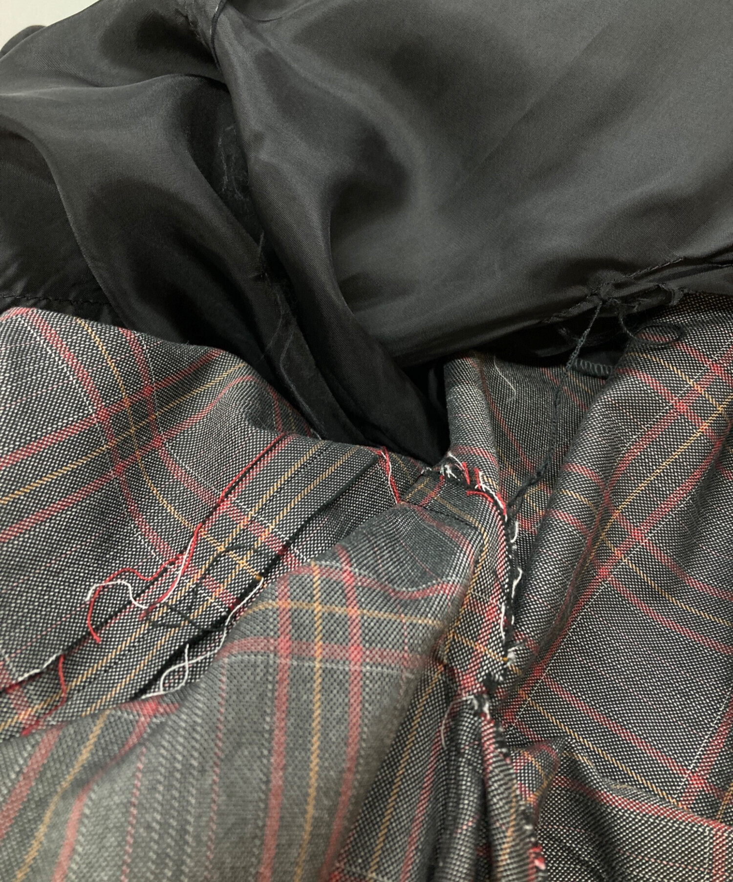 中古・古着通販】NEMETH (ネメス) チェックワンピースコート レッド