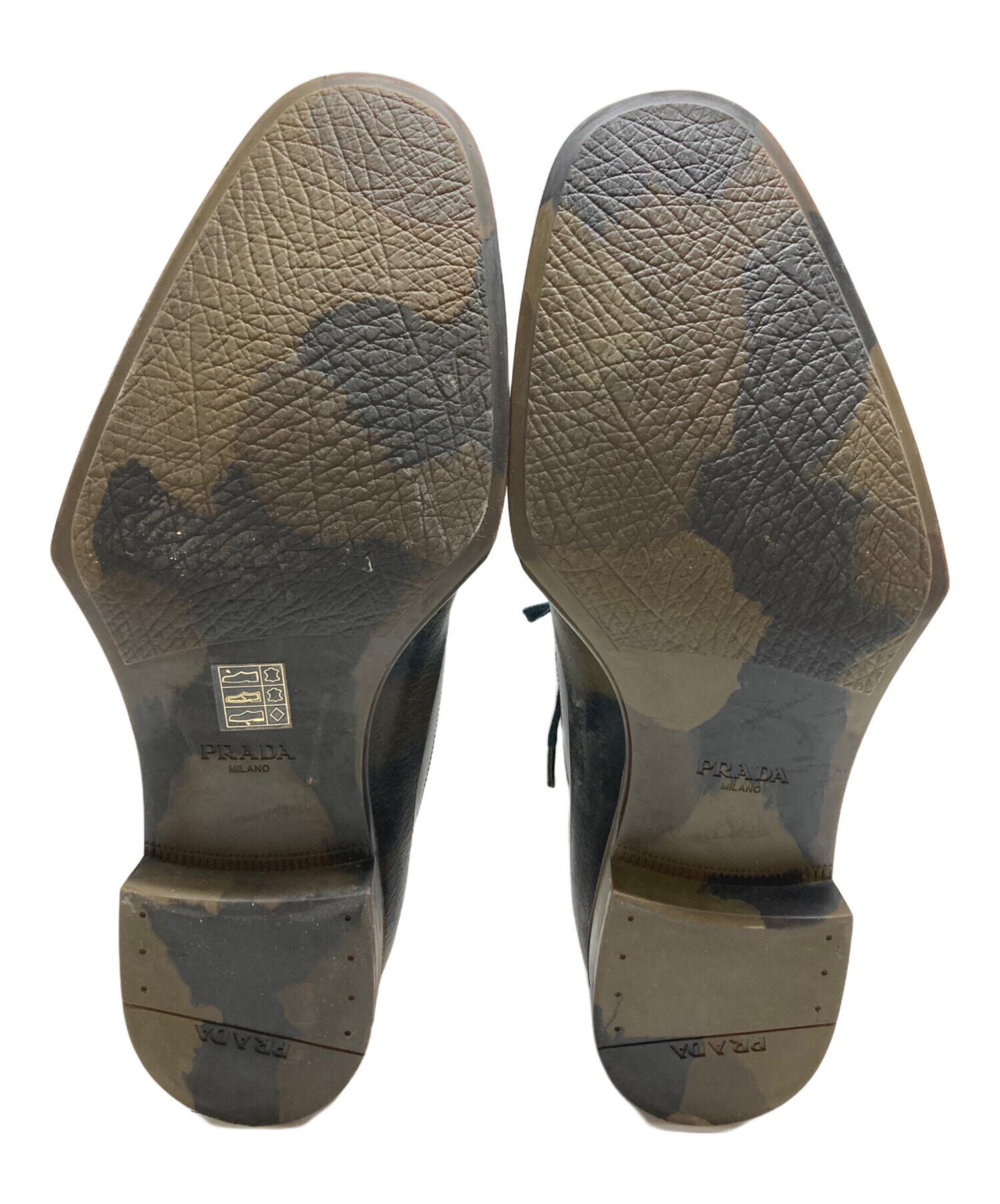 中古・古着通販】PRADA (プラダ) カモ柄バイカラーラバーソール レザー