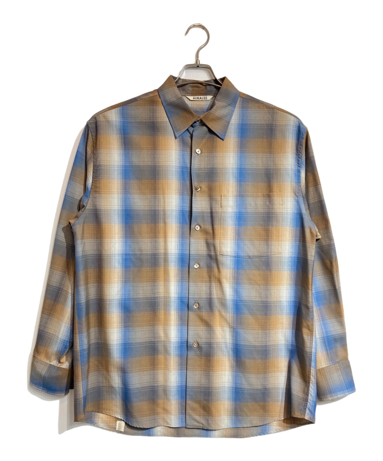 中古・古着通販】AURALEE (オーラリー) SUPER LIGHT WOOL CHECK SHIRT 