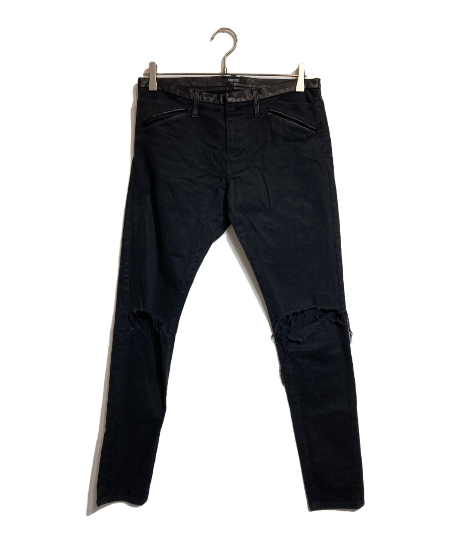 中古・古着通販】UNDERCOVER (アンダーカバー) レザー切り替えスキニー