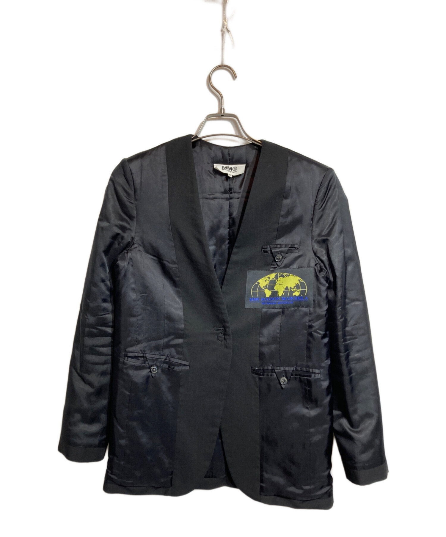Maison Margiela テーラードジャケット 48(L位) 黒(総柄) 【古着 