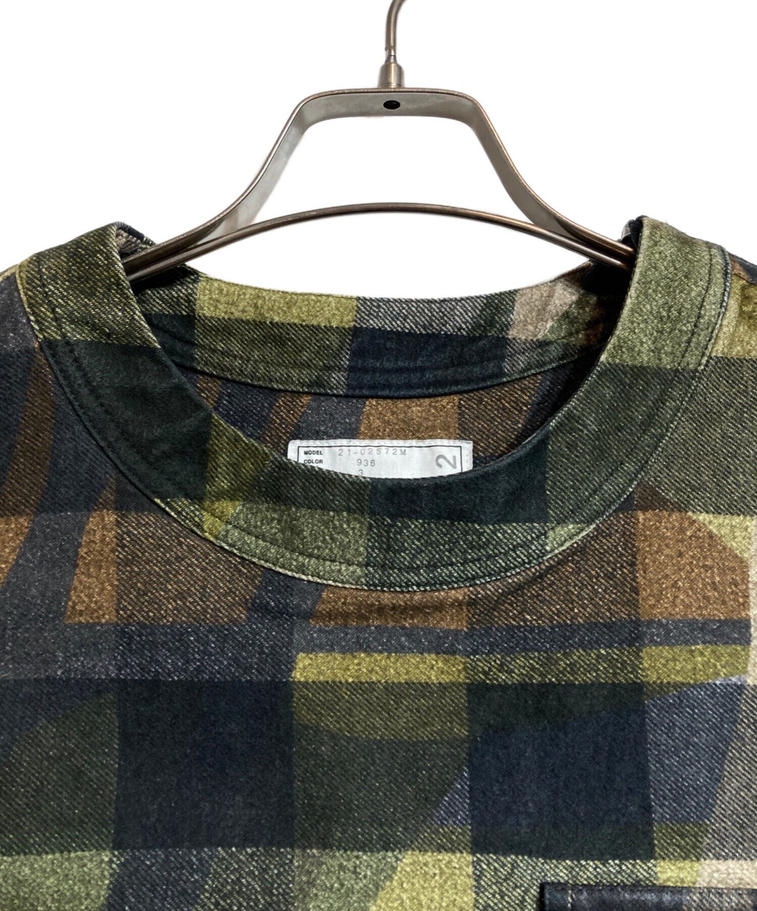 中古・古着通販】sacai (サカイ) Plaid Pullover グリーン サイズ:3 