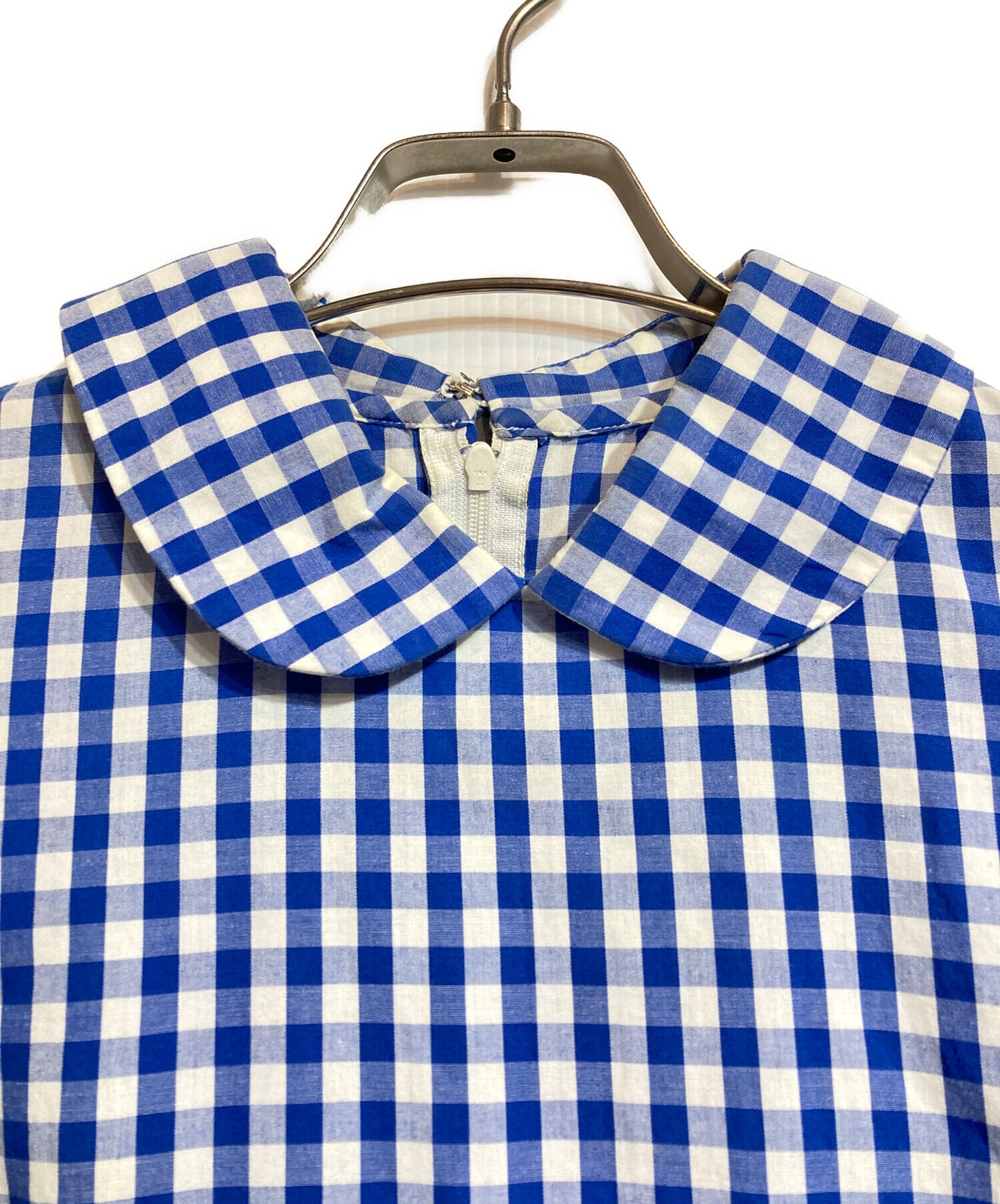 COMME des GARCONS / コムデギャルソン | ナイロン シルク チェック 半袖 プルオーバー | S | ネイビー | レディース 中古・古着通販】COMME des GARCONS SHIRT (コムデギャルソンシャツ