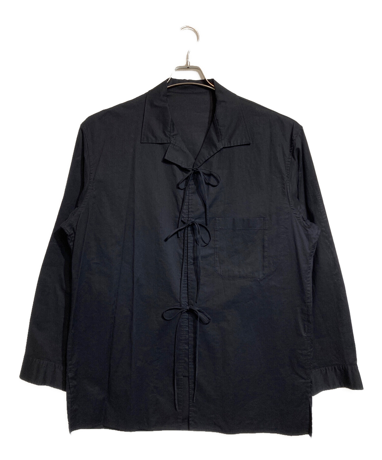 COLLAR RIBBON BROAD COTTON ヨウジヤマモト　リボンシャツ SHIRT(M YOHJI SHOP S'YTE｜THE White): トップス